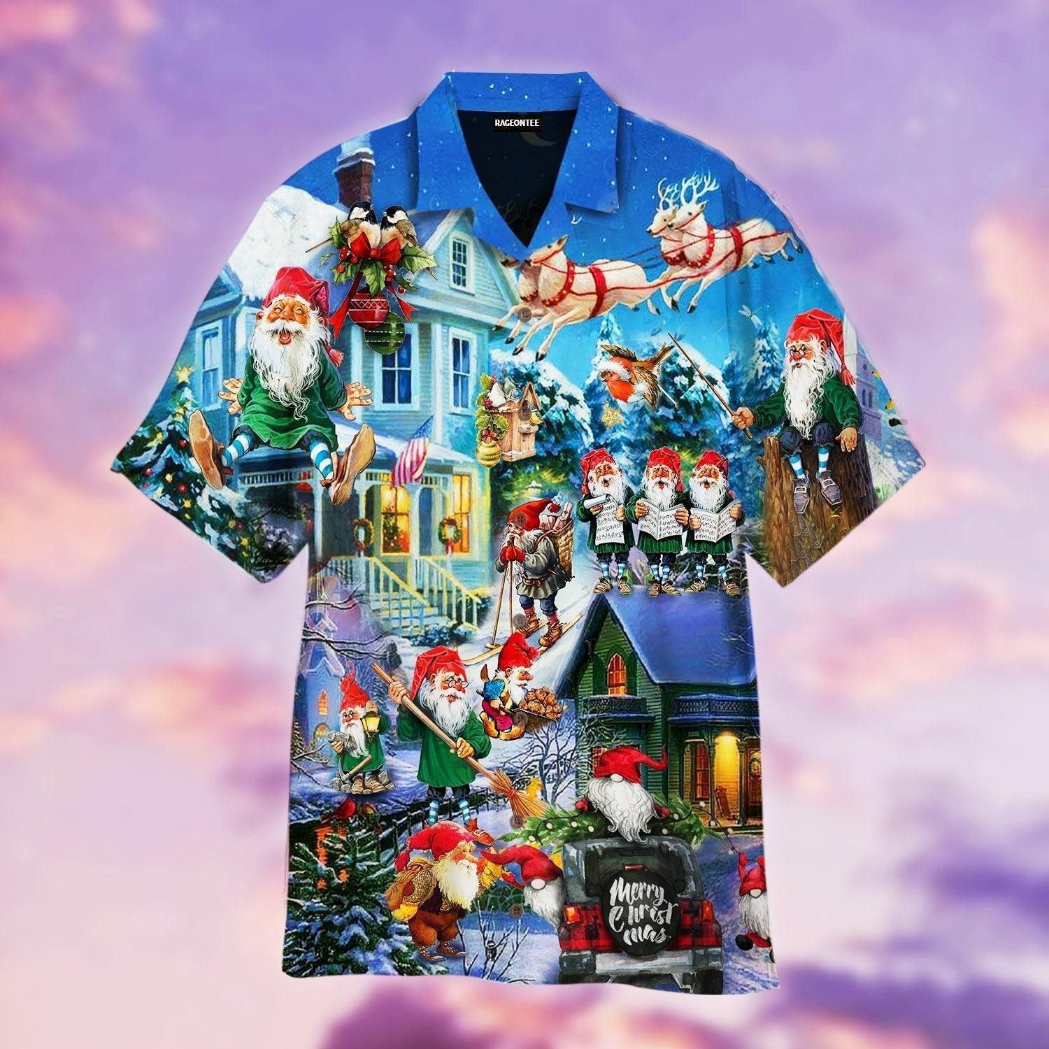Funny Gnome Santa On Christmas Day Hawaiian Shirt For