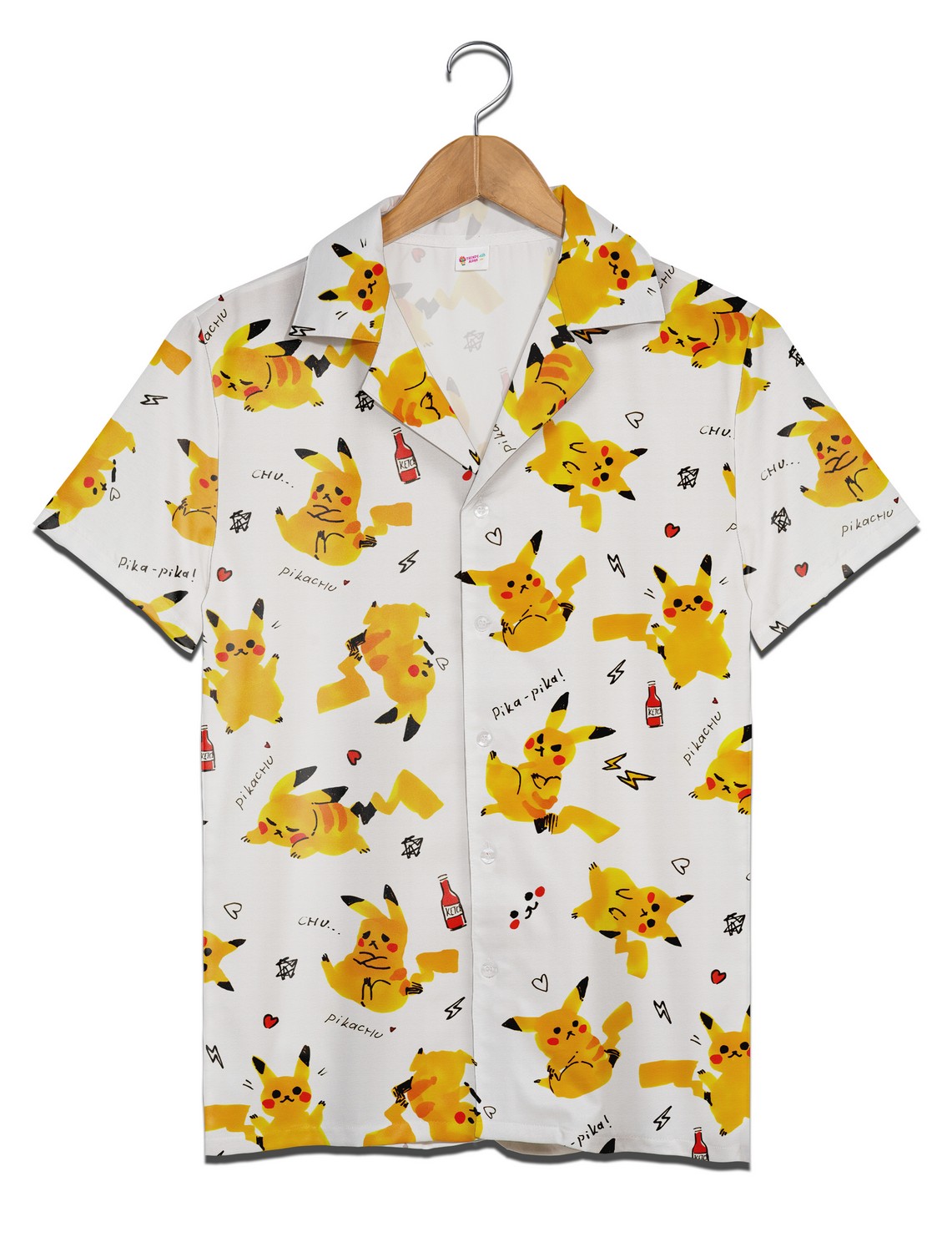 Funny Pikachu Pattern Pokemon Hawaiian Shirt, Unisex Summer Beach Casual Shirt Short Aloba Vibe