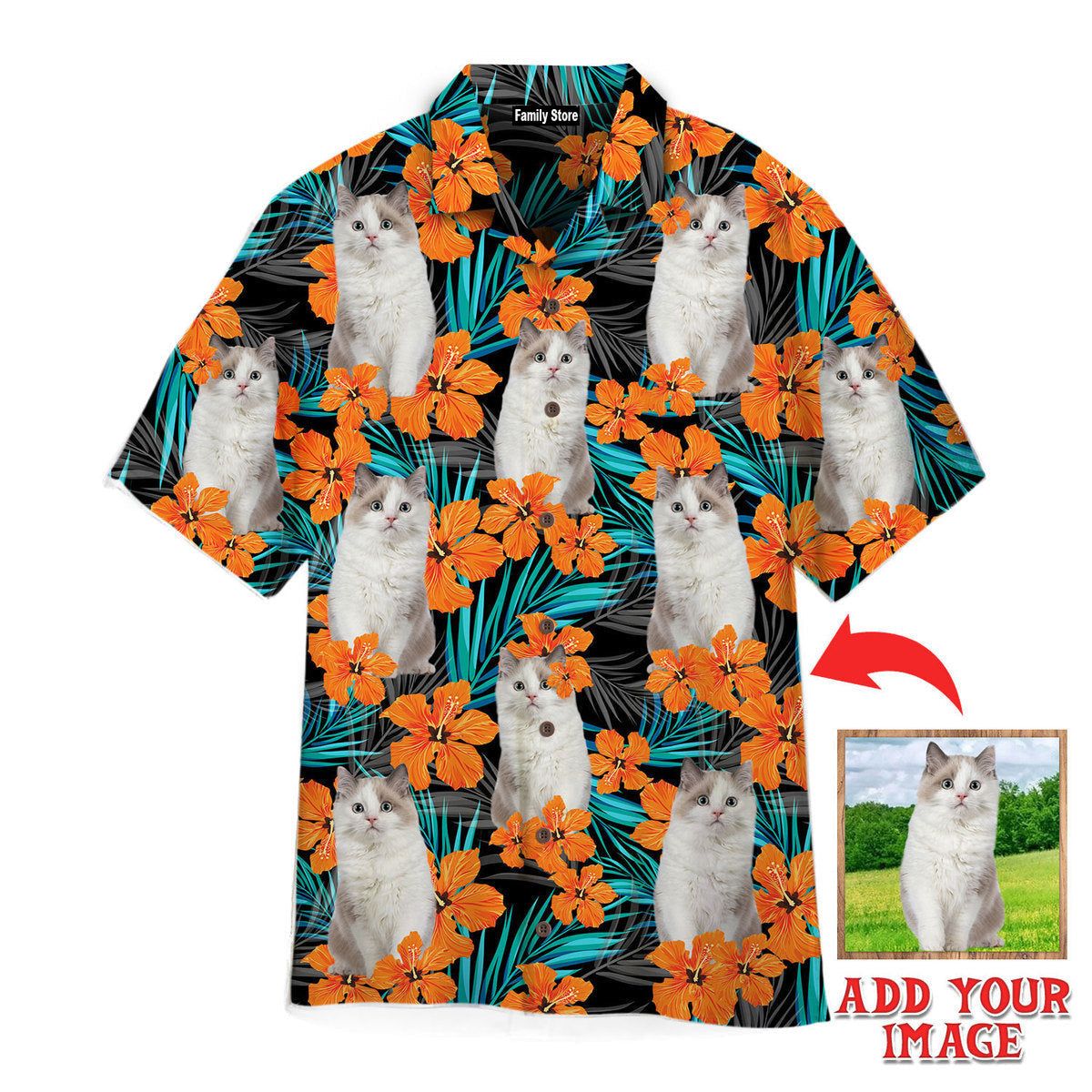 Funny Ragdoll Cat In Orange Floral Tropical Custom Hawaiian Shirt Funny Ragdoll Cat In Orange Floral Tropical Custom Hawaiian Shirt