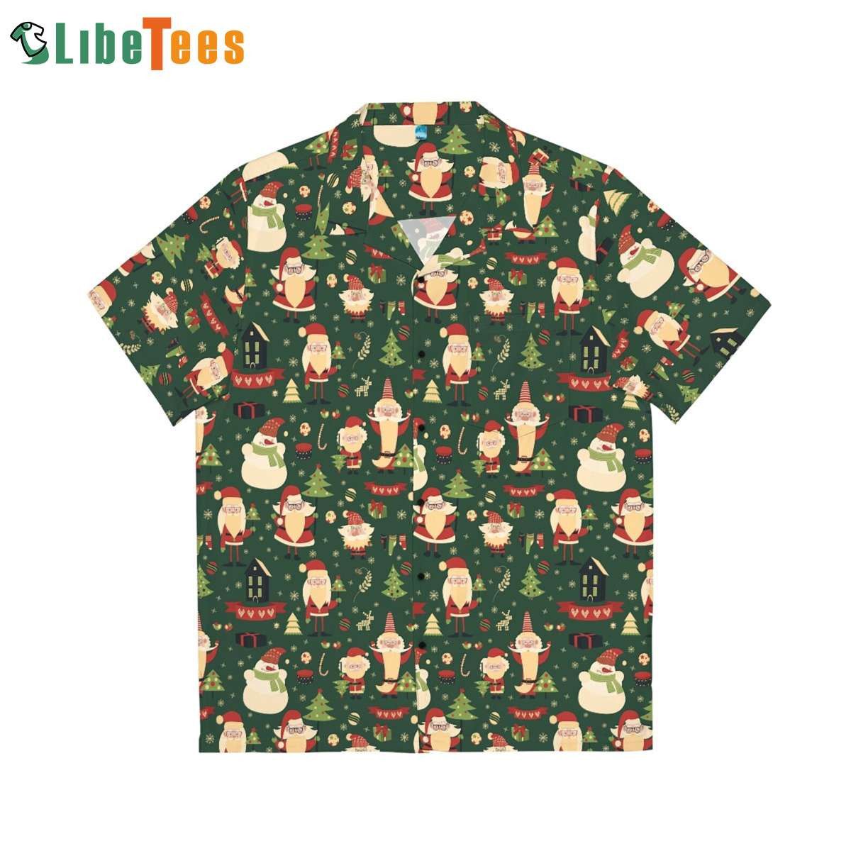Funny Santa Christmas Theme Buttoned Hawaiian Shirt