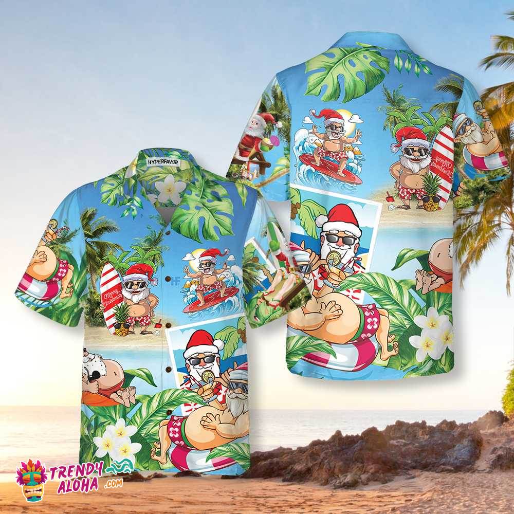 Funny Santa Claus In Aloha Hawaiian Shirt, Santa Claus Hawaiian Shirt, Best Gift For Christmas Funny Santa Claus In Aloha Hawaiian Shirt, Santa Claus Hawaiian Shirt, Best Gift For Christmas