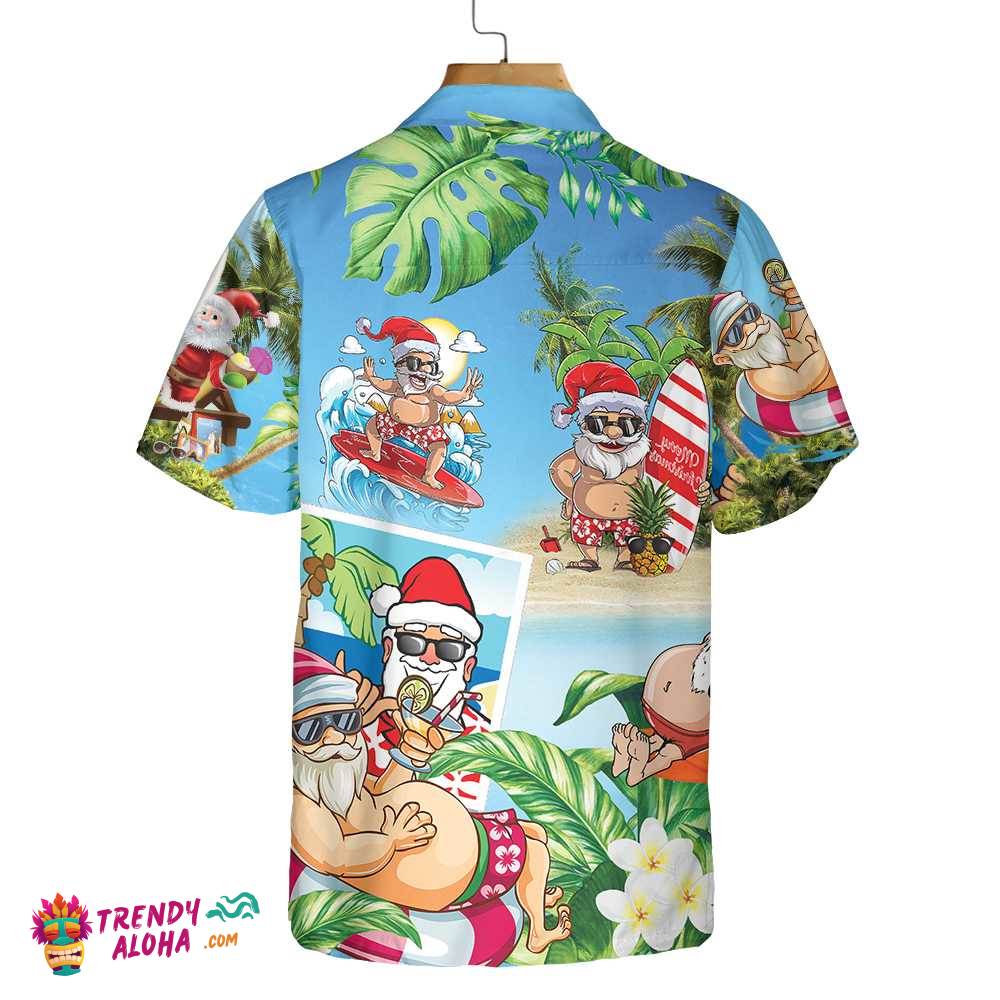 Funny Santa Claus In Aloha Hawaiian Shirt, Santa Claus Hawaiian Shirt, Best Gift For Christmas