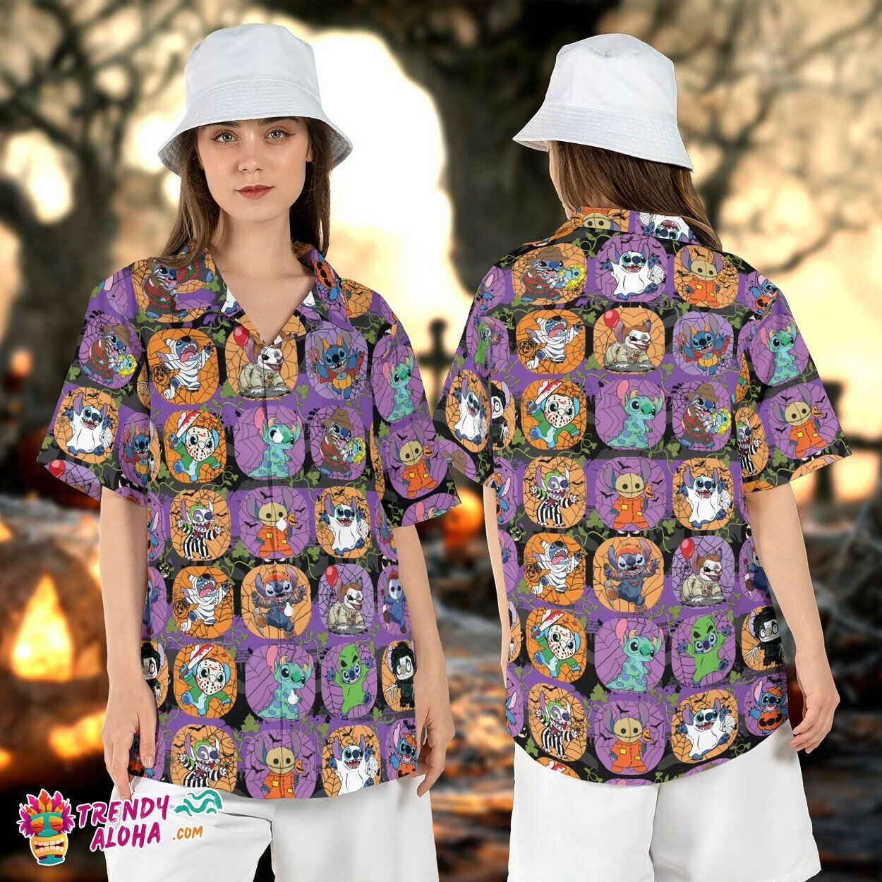 Funny Stitch Halloween Trick or Treat Horror Character Top