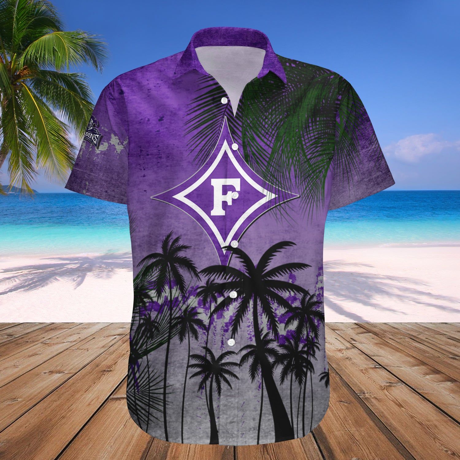 Furman Paladins Hawaii Shirt Coconut Tree Tropical Grunge – NCAA