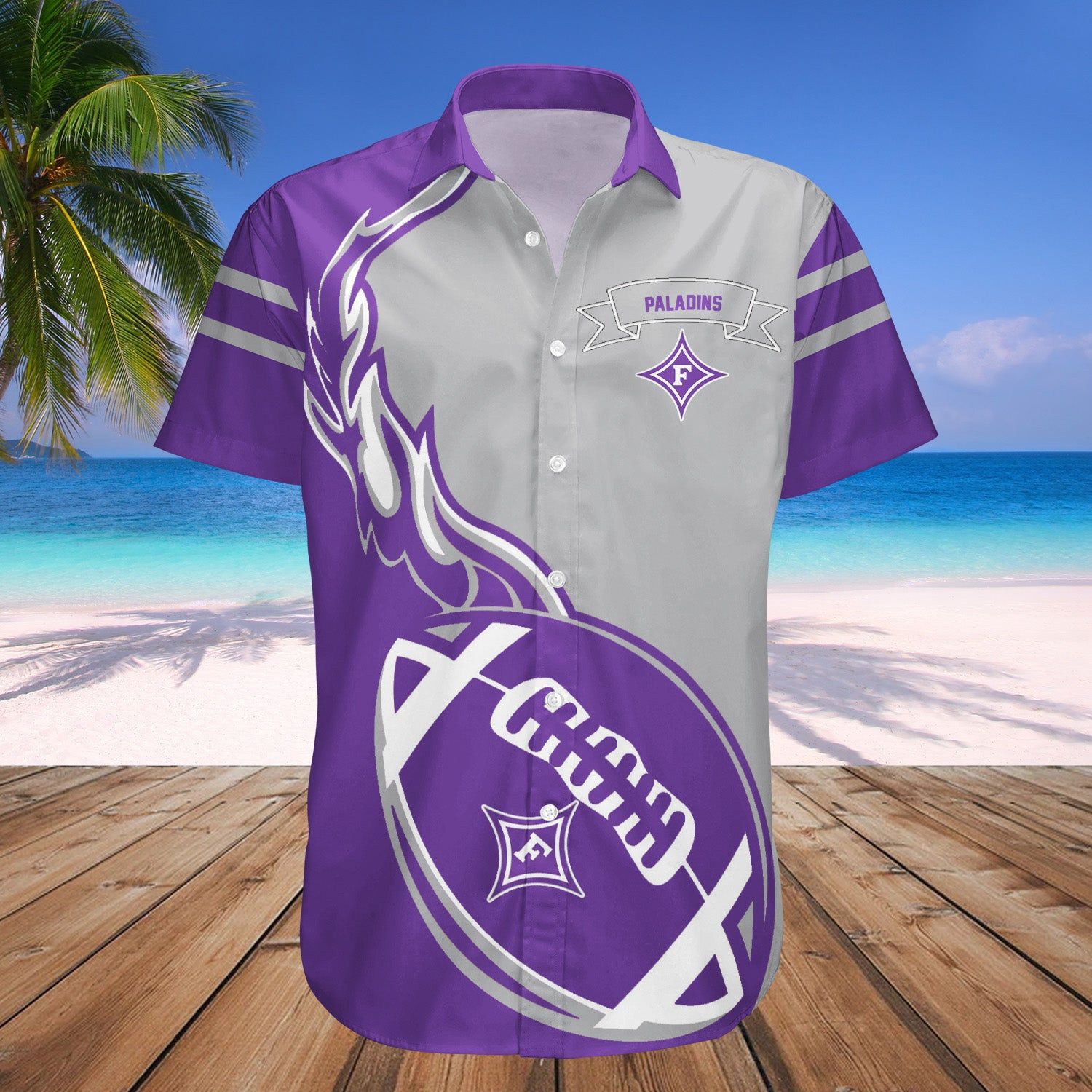 Furman Paladins Hawaii Shirt Flame Ball – NCAA