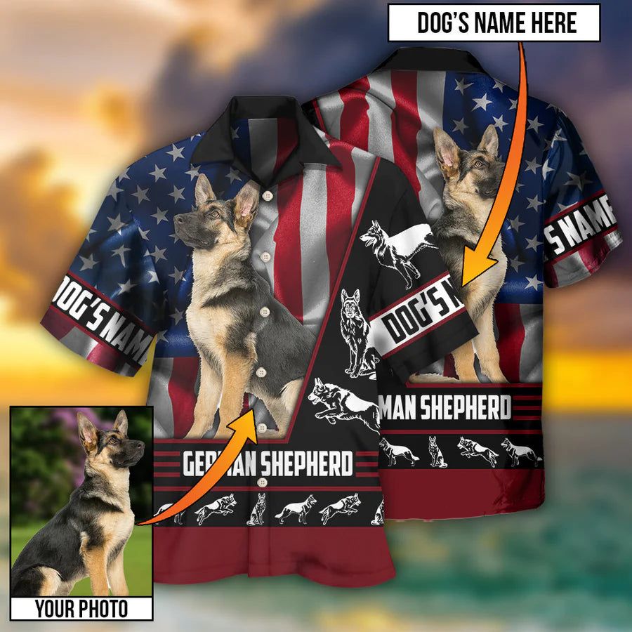 Furry Friend Paradise: German Shepherd Personalized Hawaiian Shirt