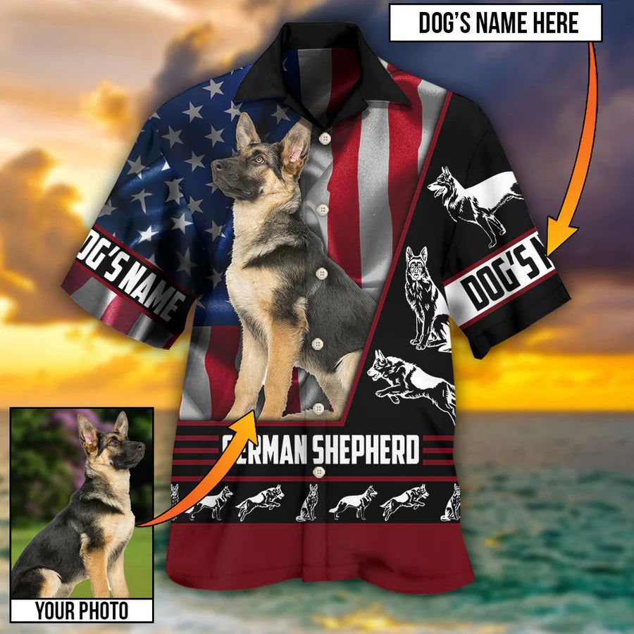 Furry Friend Paradise: German Shepherd Personalized Hawaiian Shirt Furry Friend Paradise: German Shepherd Personalized Hawaiian Shirt