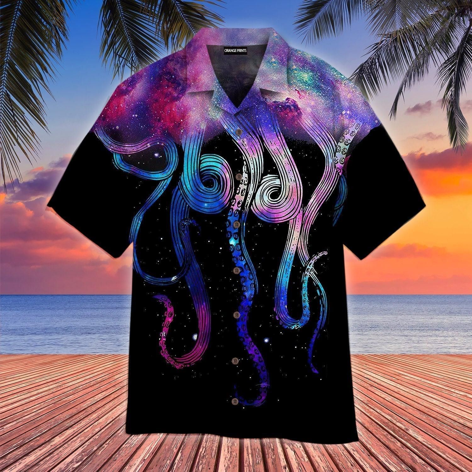 Galaxy Octopus Trendy Hawaiian Shirt For