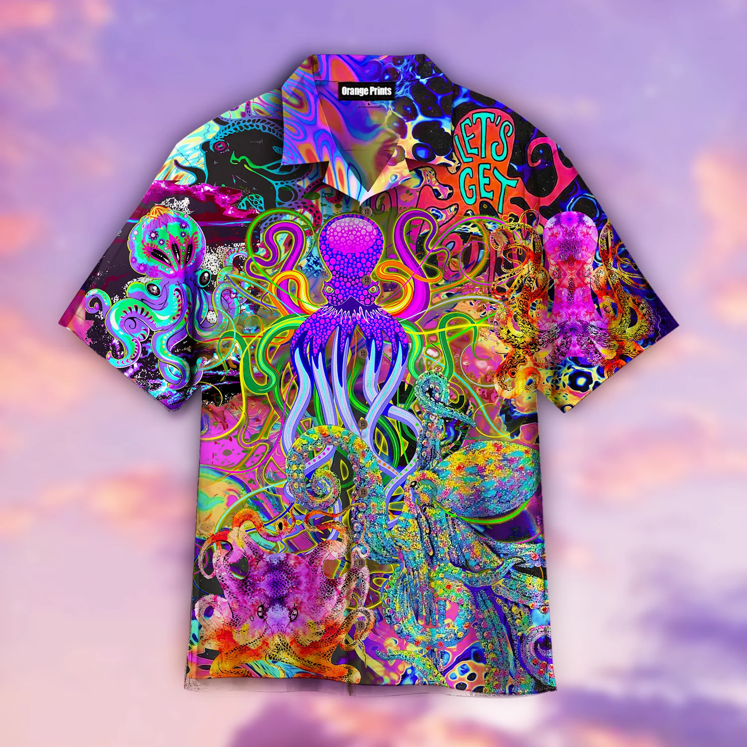 Galaxy Octopus Trippy Hawaiian Shirt For