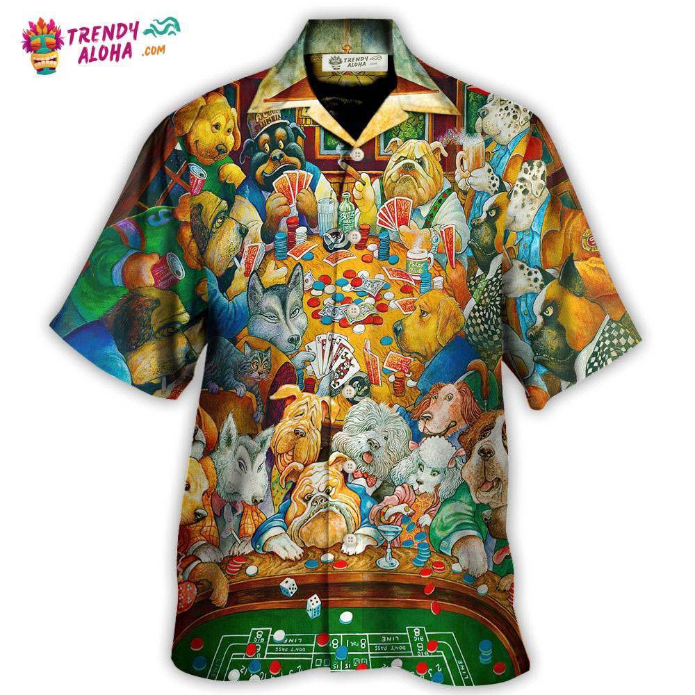 Gambling Dog Canines Playing Poker Hawaiian Shirt – Trendy Aloha Gambling Dog Canines Playing Poker Hawaiian Shirt – Trendy Aloha