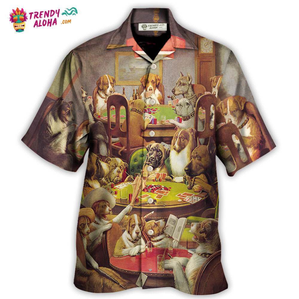 Gambling Dog Playing Poker Hawaiian Shirt – Trendy Aloha Gambling Dog Playing Poker Hawaiian Shirt – Trendy Aloha