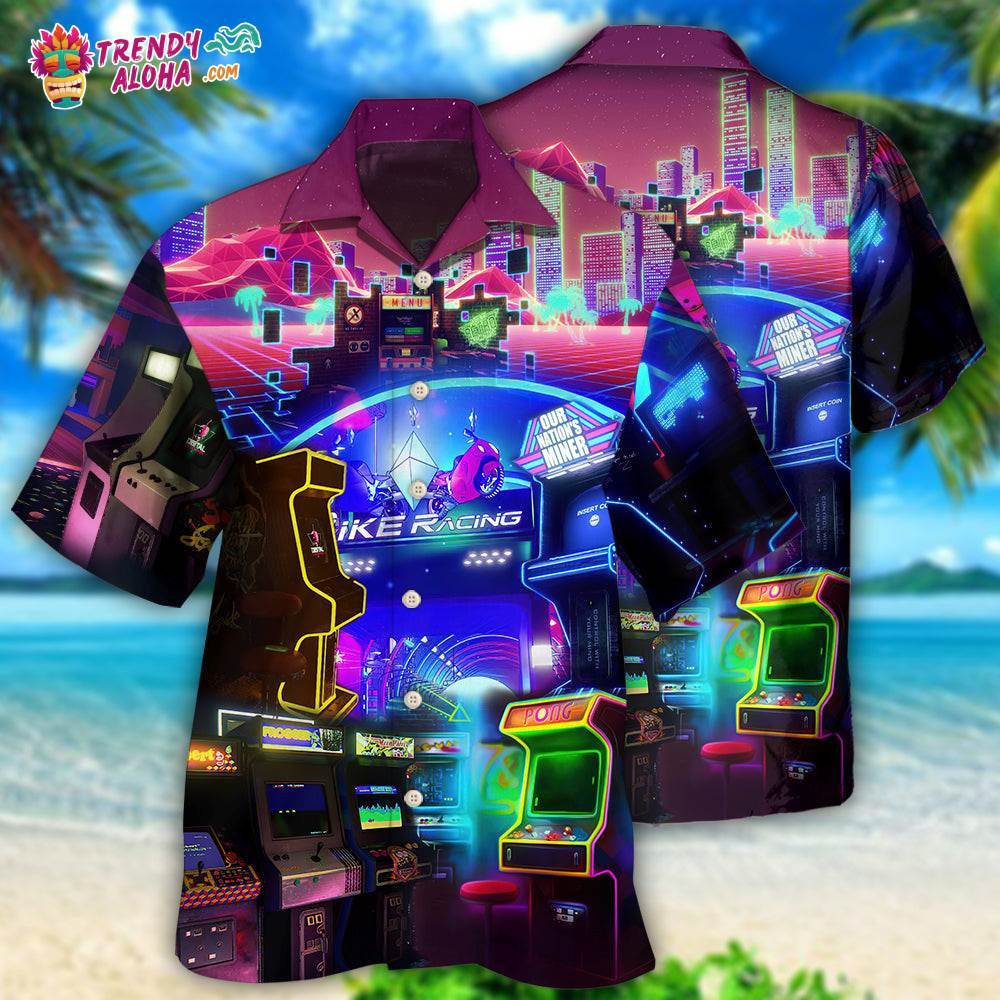Game Arcade Gaming Make Me Happy Hawaiian Shirt – Trendy Aloha