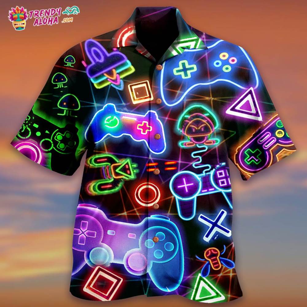 Game Neon Style Love It Hawaiian Shirt – Trendy Aloha