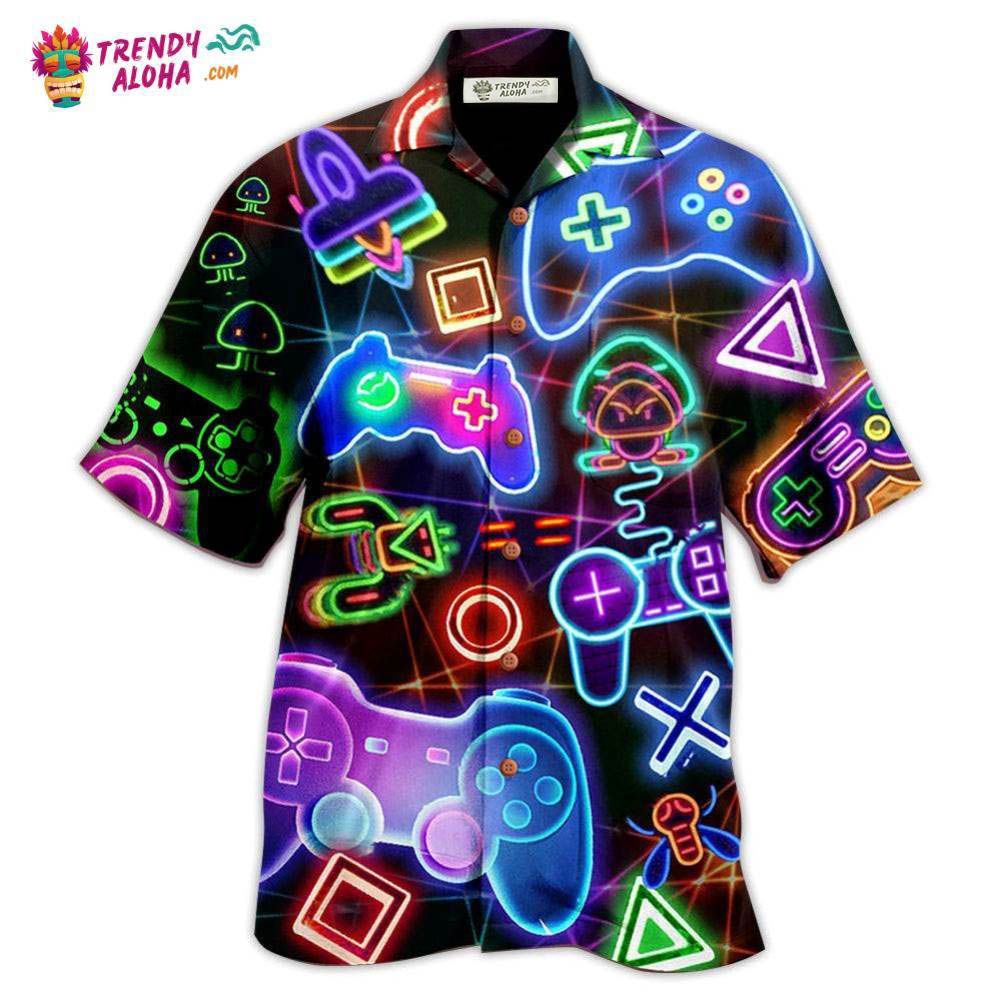 Game Neon Style Love It Hawaiian Shirt – Trendy Aloha Game Neon Style Love It Hawaiian Shirt – Trendy Aloha
