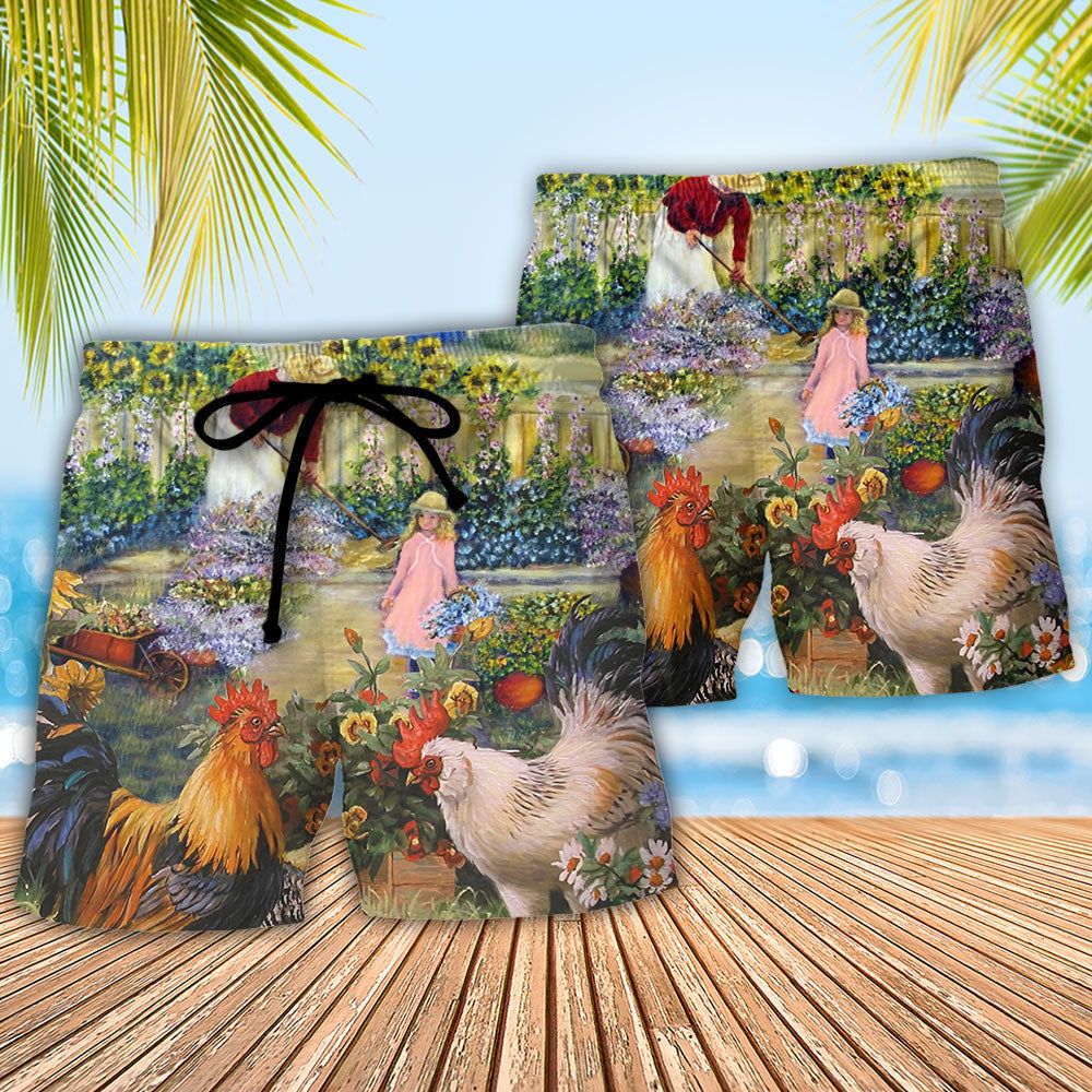 Gardening I Just Want To Work In My Garden Retro Vintage Vibe Trendy Aloha Hawaiian Beach Shorts