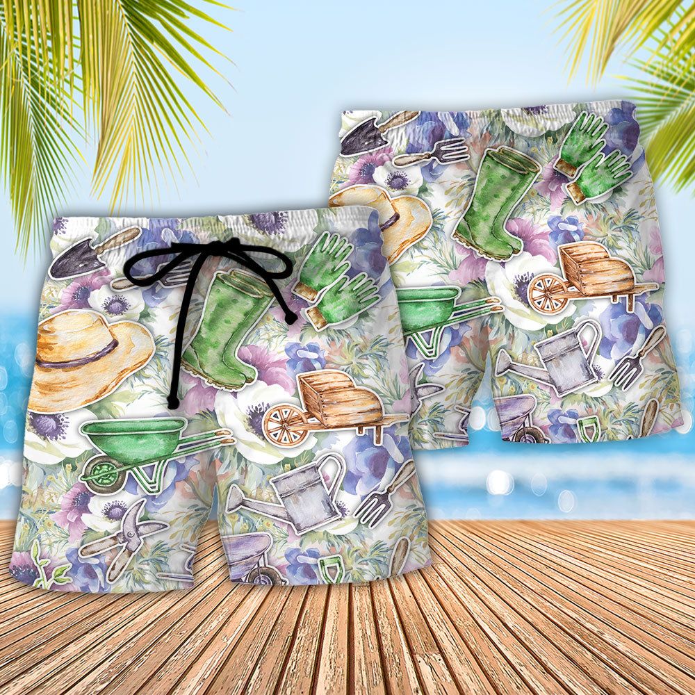 Gardening I Love Gardening From My Head Tomatoes Vintage Art Trendy Aloha Hawaiian Beach Shorts