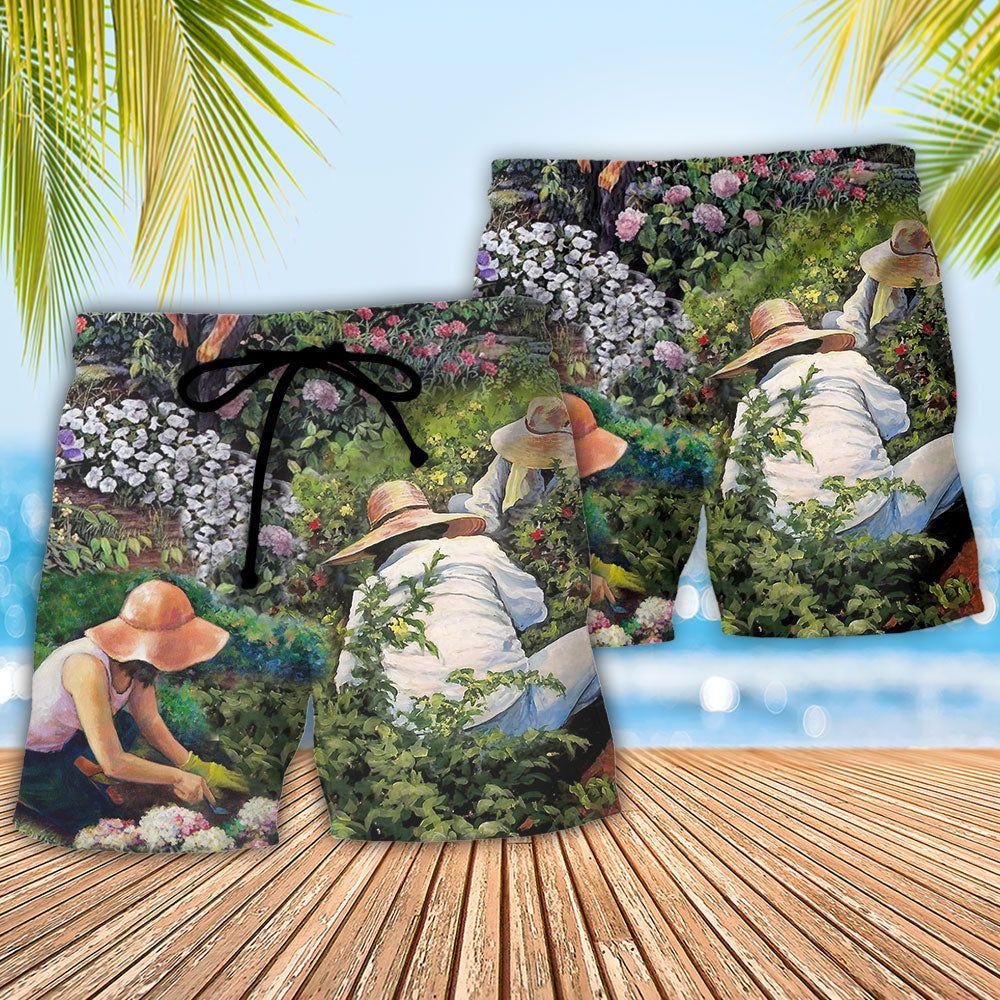 Gardening Plants A Dirty Hoe Is A Happy Hoe Vintage Vibe Trendy Aloha Hawaiian Beach Shorts
