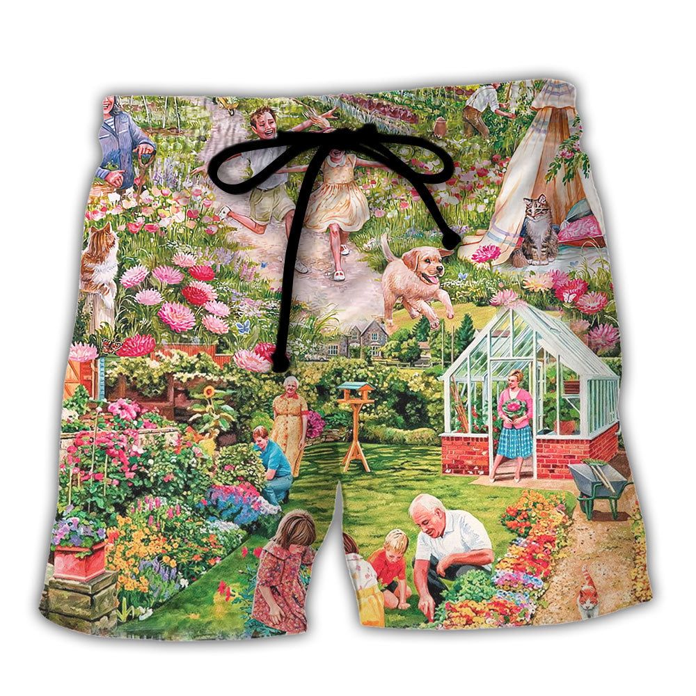 Gardening Sometimes I Wet My Plants Flowers Vintage Art Trendy Aloha Hawaiian Beach Shorts Gardening Sometimes I Wet My Plants Flowers Vintage Art Trendy Aloha Hawaiian Beach Shorts
