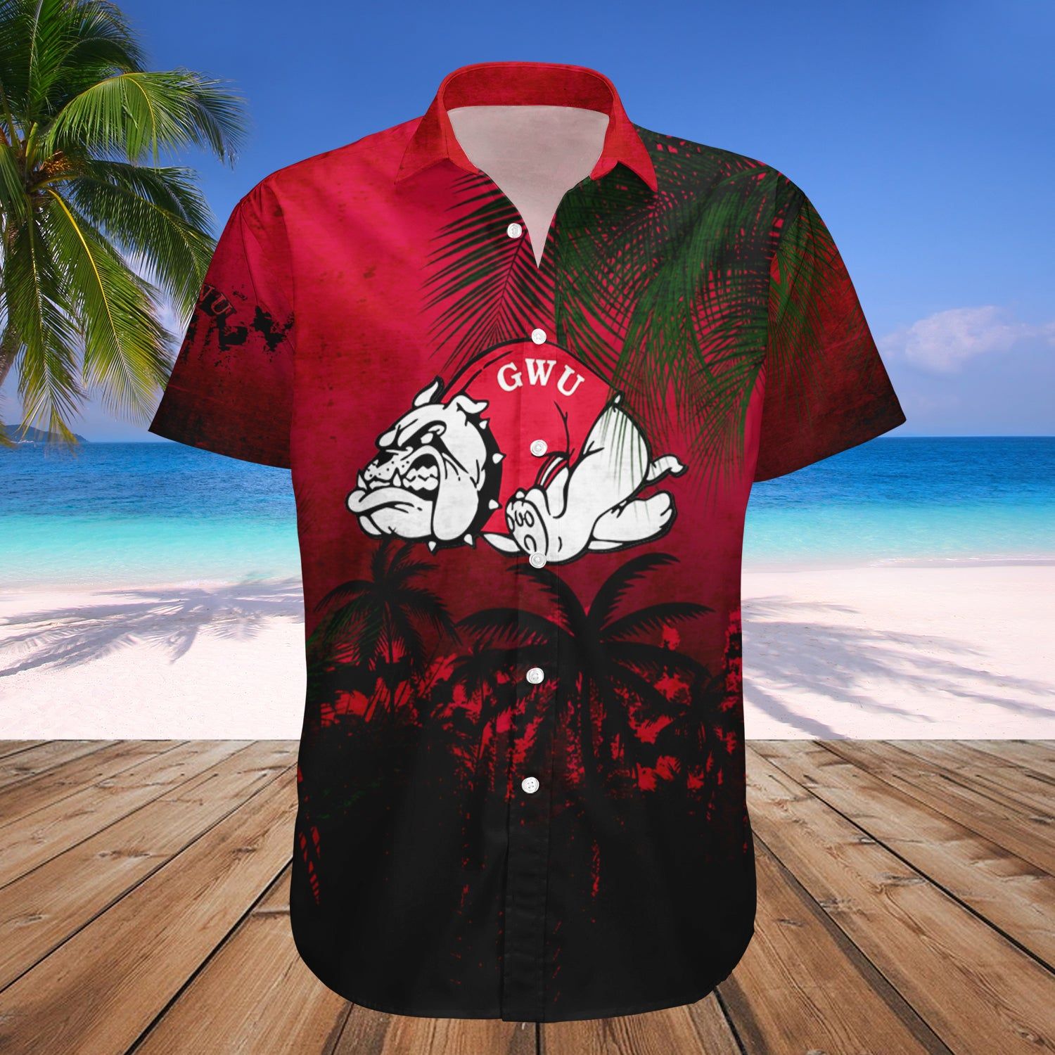 Gardner-Webb Runnin’ Bulldogs Hawaii Shirt Coconut Tree Tropical Grunge – NCAA