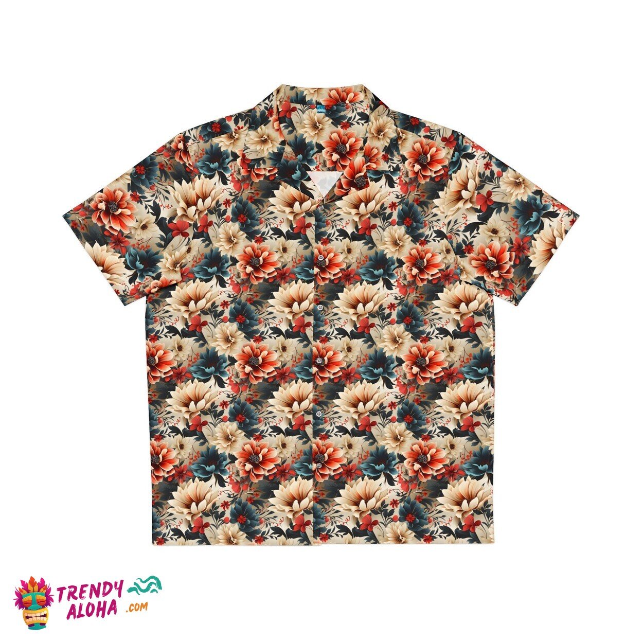 Geek-Chic Luau Floral Hawaiian Shirt Island Nerd Harmony Attire