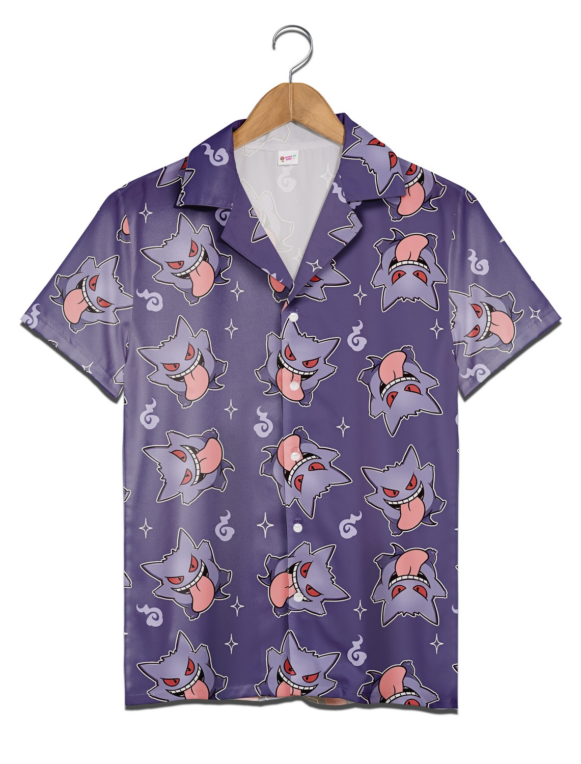 Gengar Pattern Ghost Poison Pokemon Hawaiian Shirt, Spooky Ghost