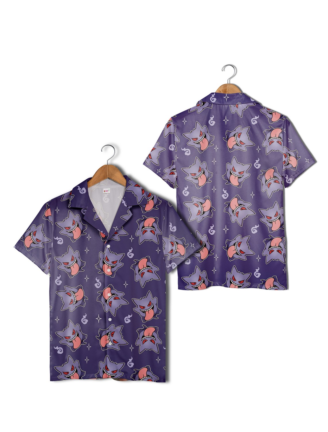 Gengar Pattern Ghost Poison Pokemon Hawaiian Shirt, Spooky Ghost Gengar Pattern Ghost Poison Pokemon Hawaiian Shirt, Spooky Ghost