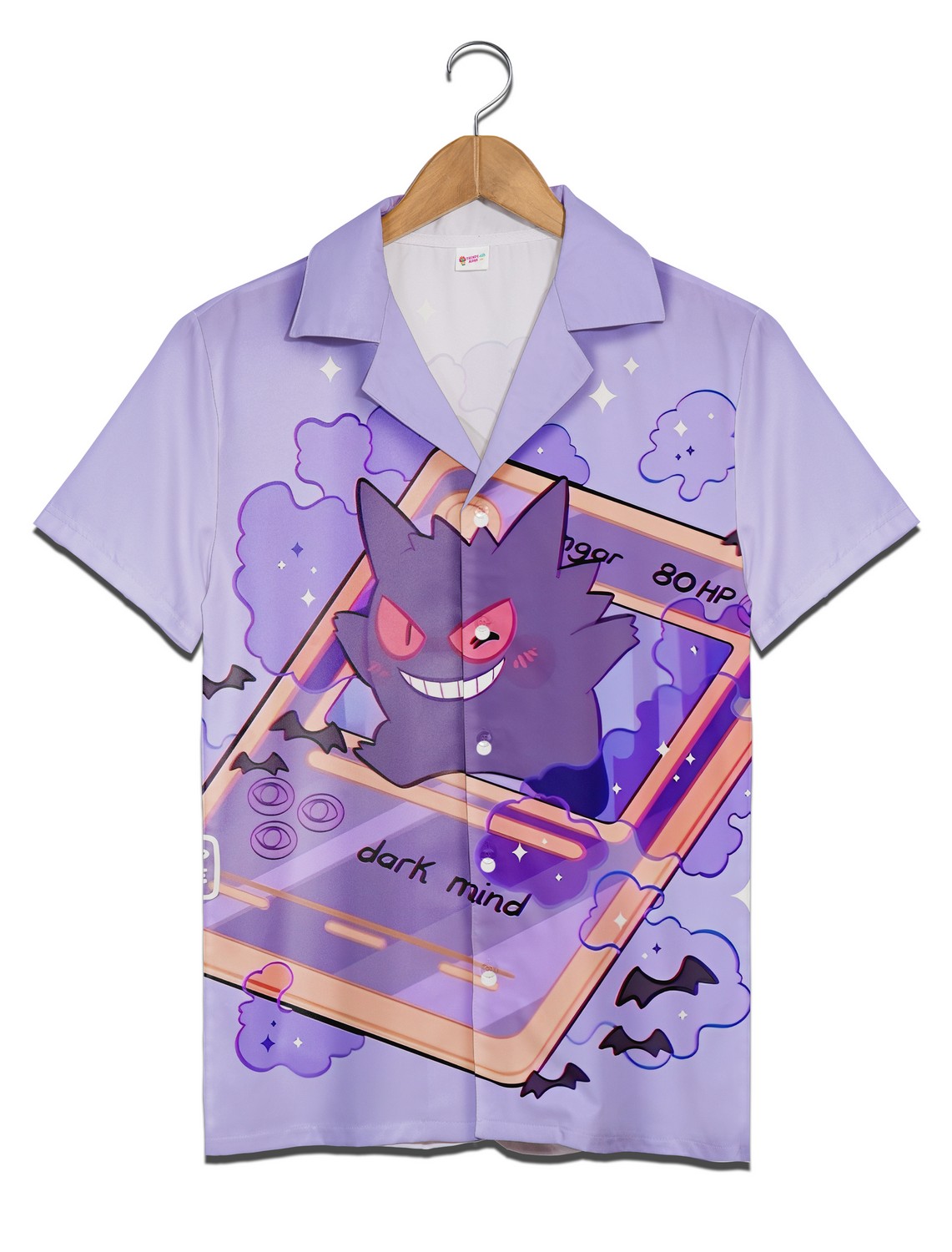 Gengar Purple Pokemon Hawaiian Shirt Aloha Anime Gastly Shirt Pokemon Newest Collection
