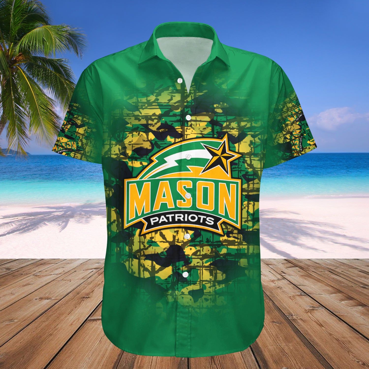 George Mason Patriots Hawaii Shirt Camouflage Vintage – NCAA