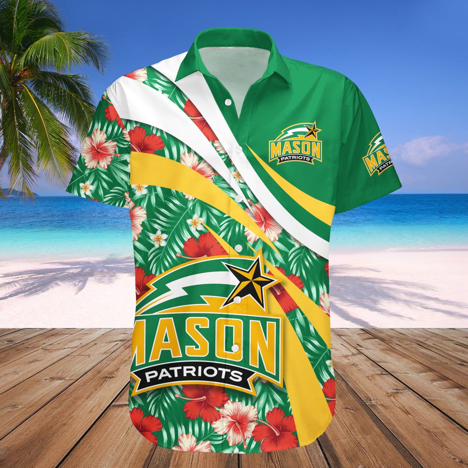 George Mason Patriots Hawaii Shirt Hibiscus Sport Style – NCAA