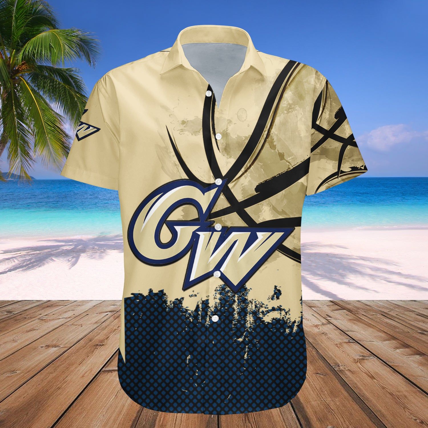 George Washington Colonials Hawaii Shirt Basketball Net Grunge Pattern – NCAA
