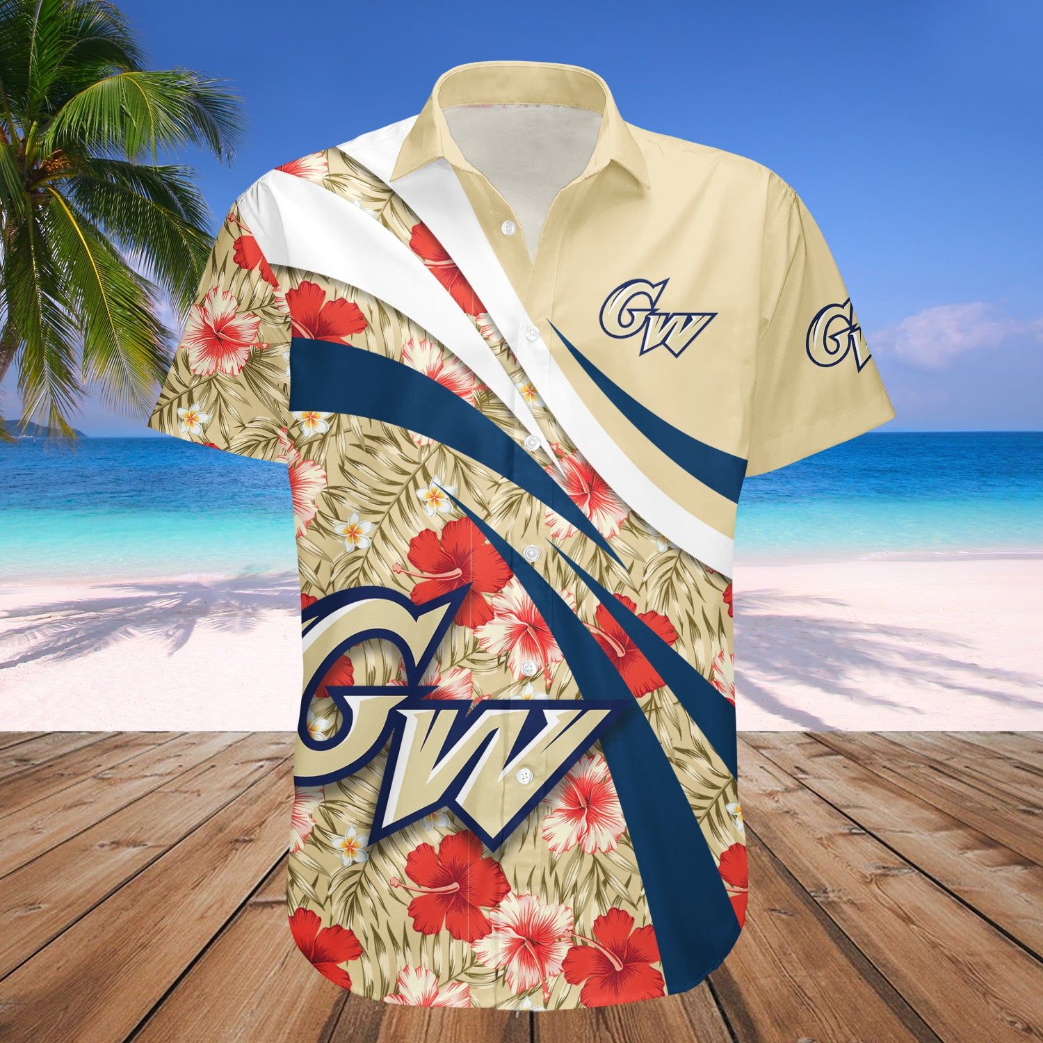 George Washington Colonials Hawaii Shirt Hibiscus Sport Style – NCAA