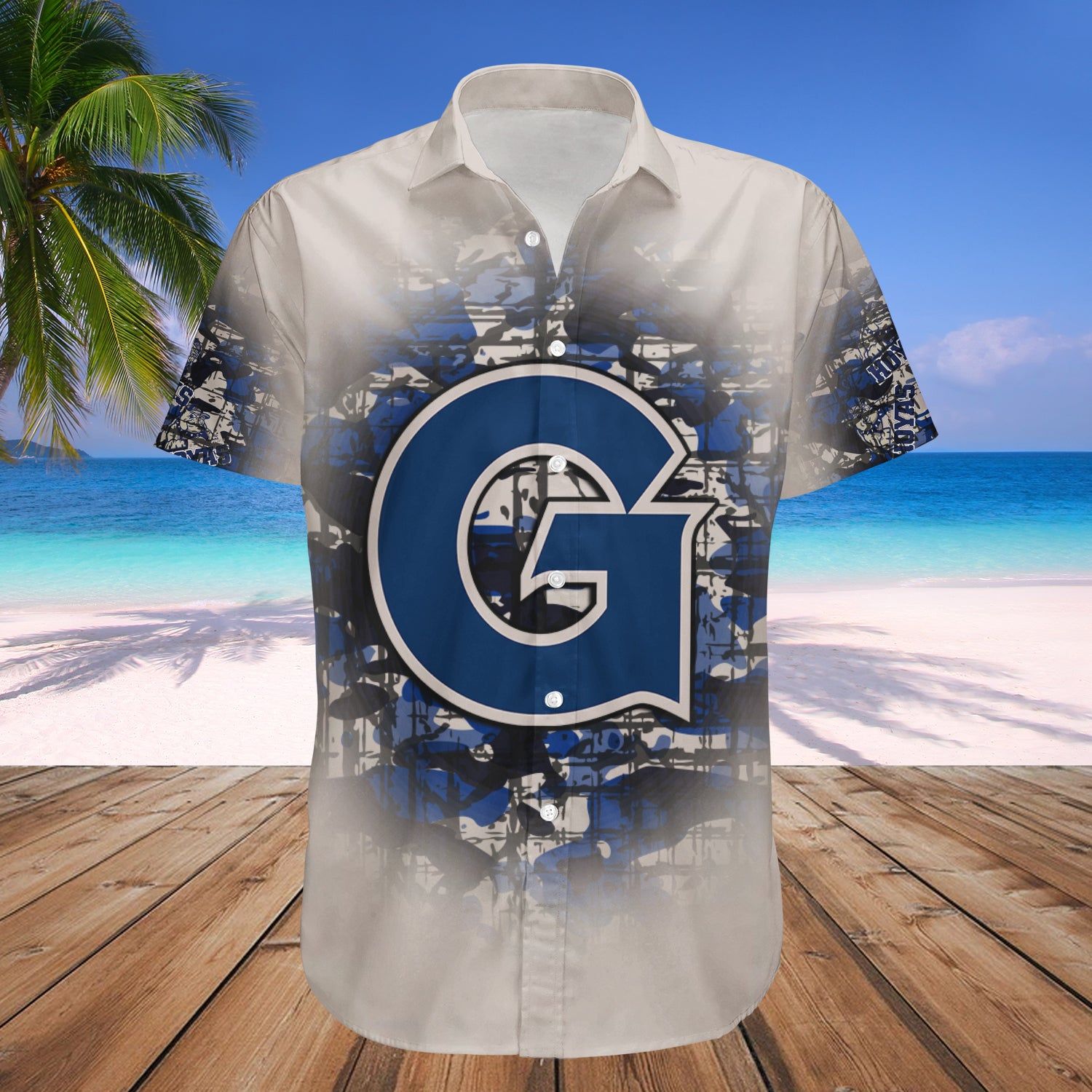 Georgetown Hoyas Hawaii Shirt Camouflage Vintage – NCAA