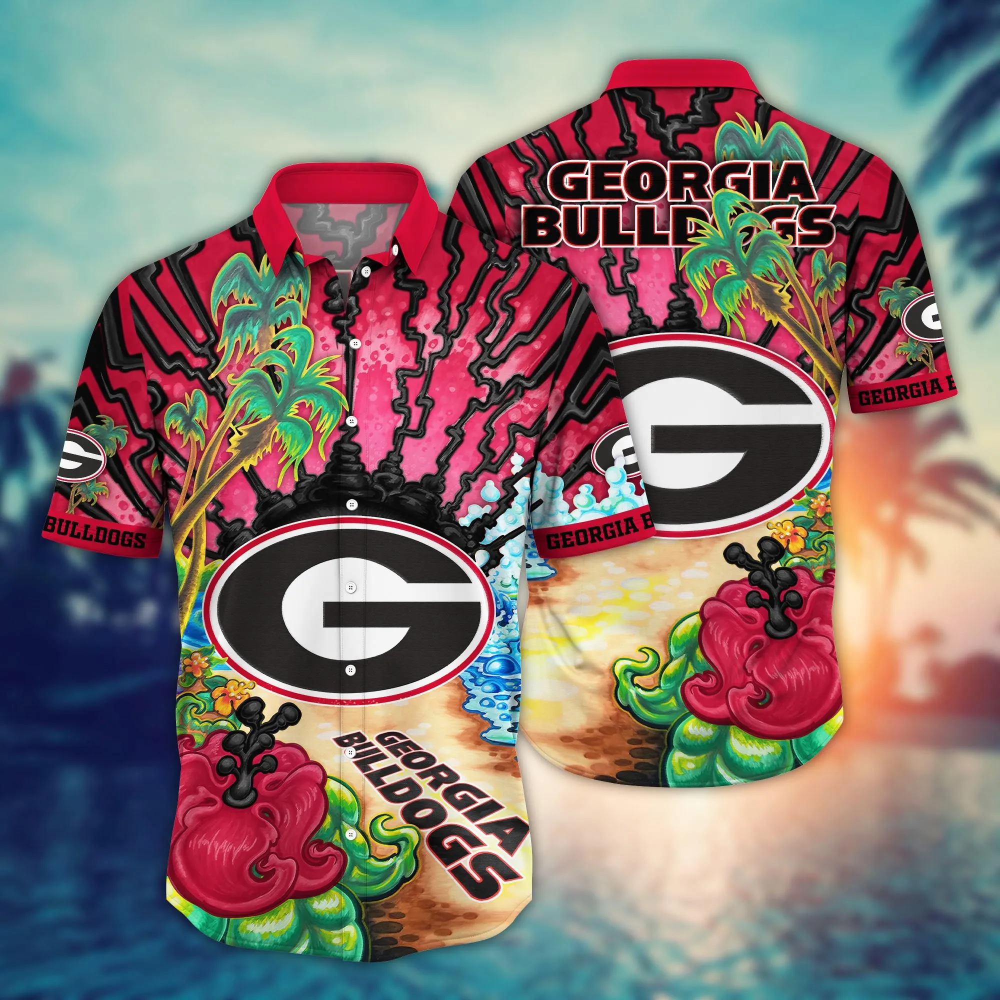 Georgia Bulldogs NCAA Hawaiian Shirt Flip Flopstime Aloha Shirt Georgia Bulldogs NCAA Hawaiian Shirt Flip Flopstime Aloha Shirt