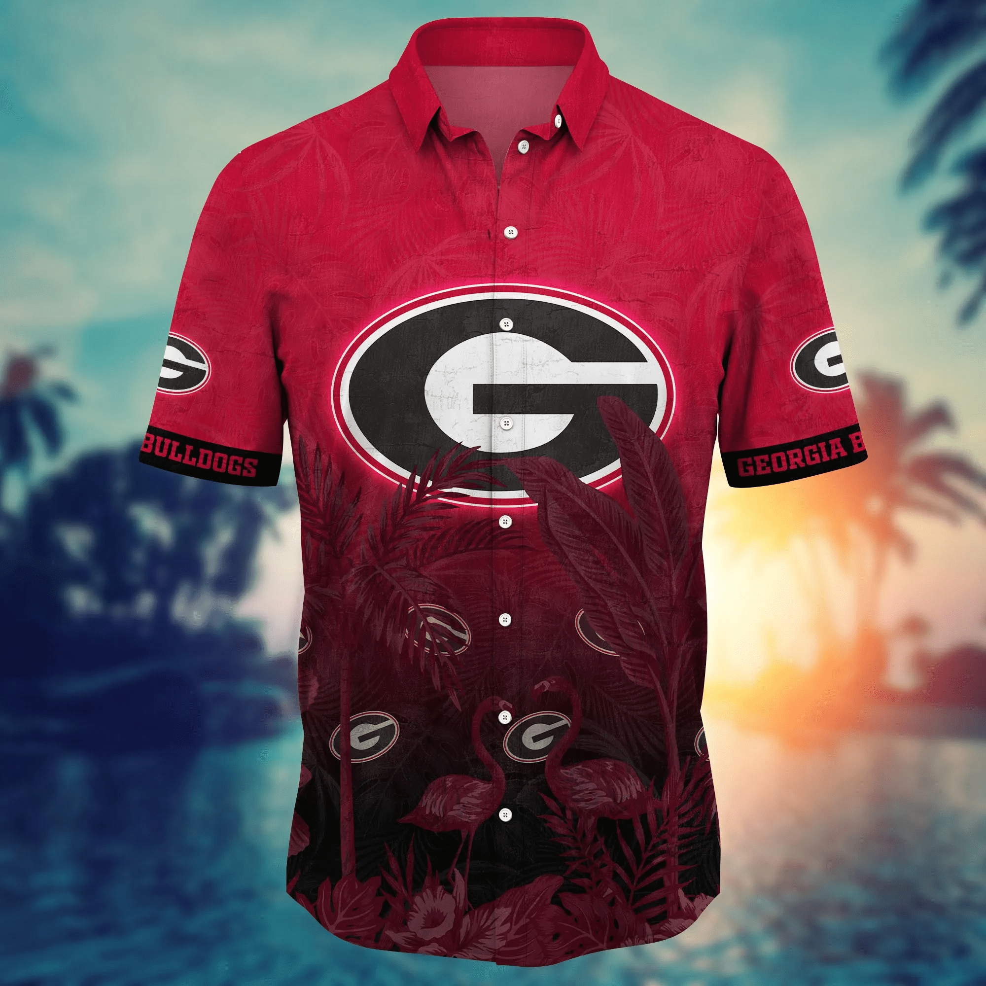 Georgia Bulldogs NCAA Hawaiian Shirt Golden Hourtime Aloha Shirt