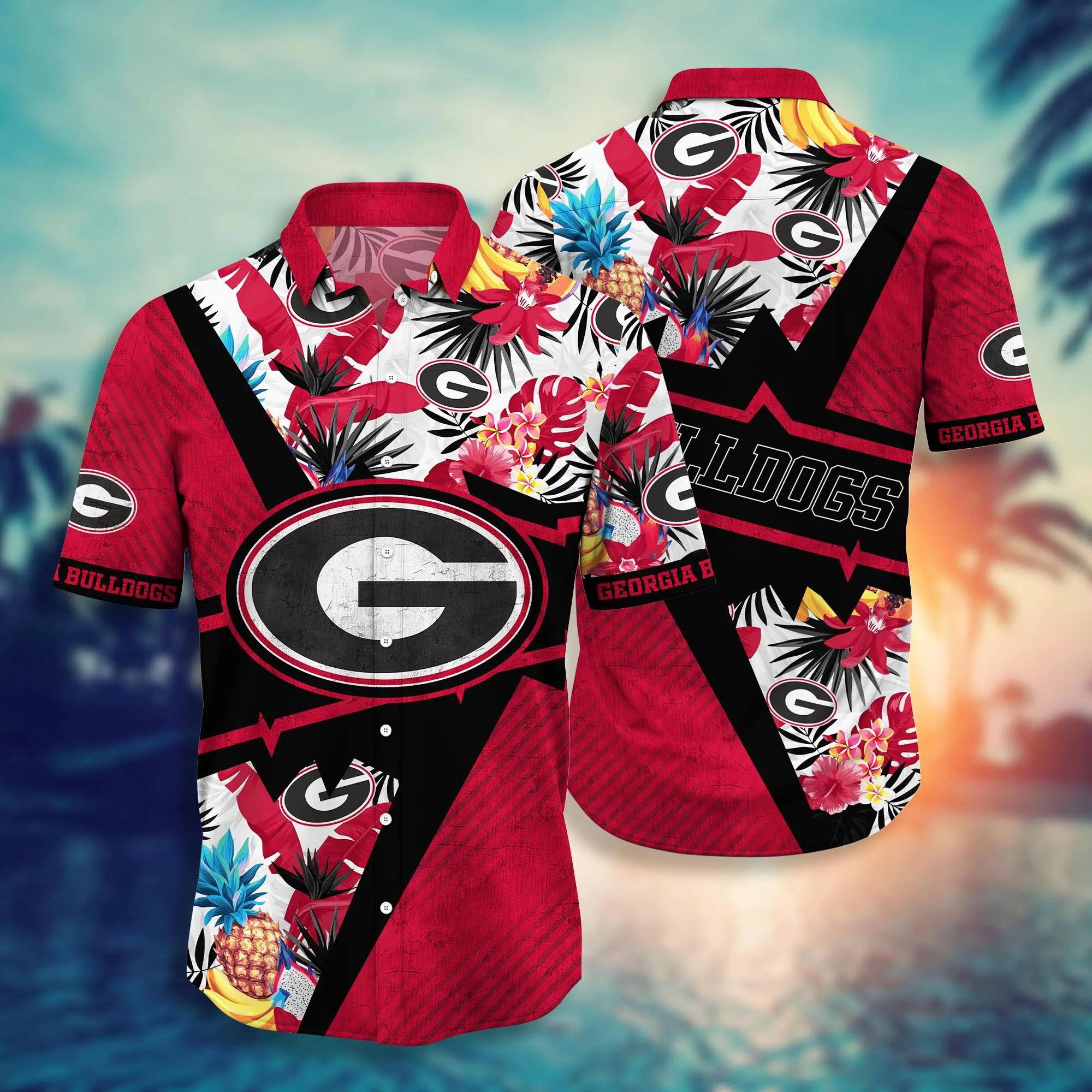 Georgia Bulldogs NCAA Hawaiian Shirt Starry Nights Aloha Shirt Georgia Bulldogs NCAA Hawaiian Shirt Starry Nights Aloha Shirt
