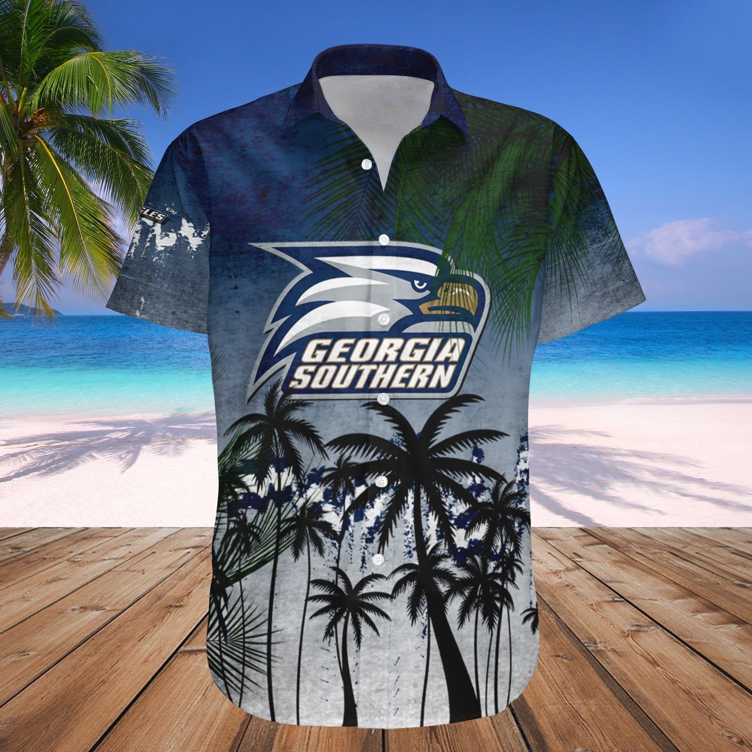 Georgia Southern Eagles Hawaii Shirt Coconut Tree Tropical Grunge – NCAA
