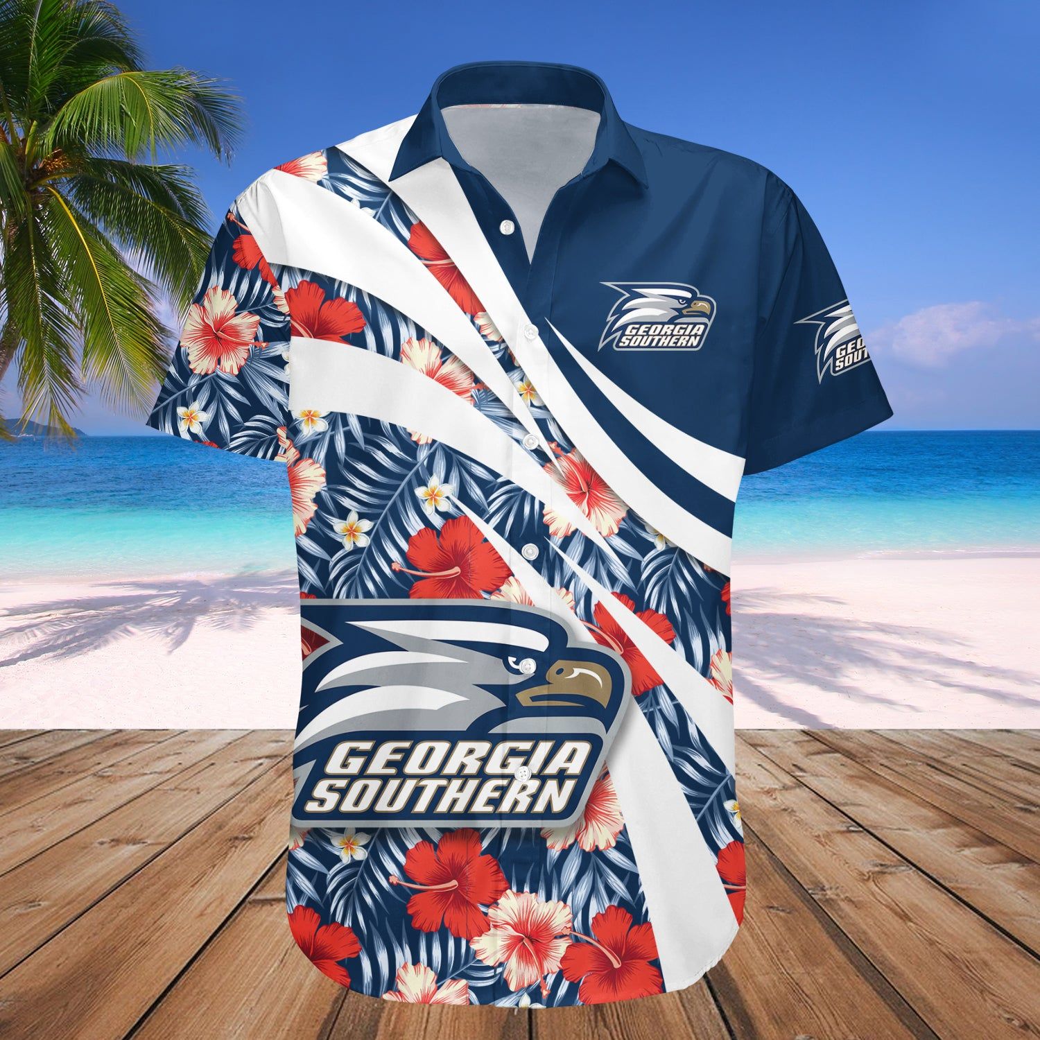 Georgia Southern Eagles Hawaii Shirt Hibiscus Sport Style – NCAA