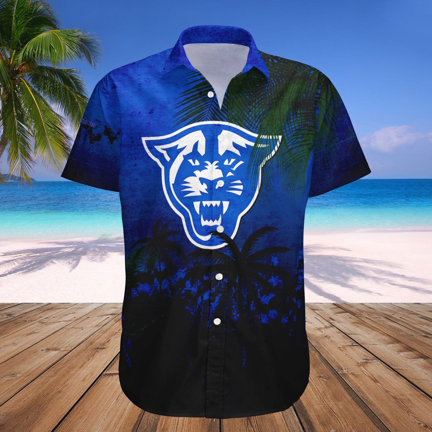 Georgia State Panthers Hawaii Shirt Coconut Tree Tropical Grunge – NCAA