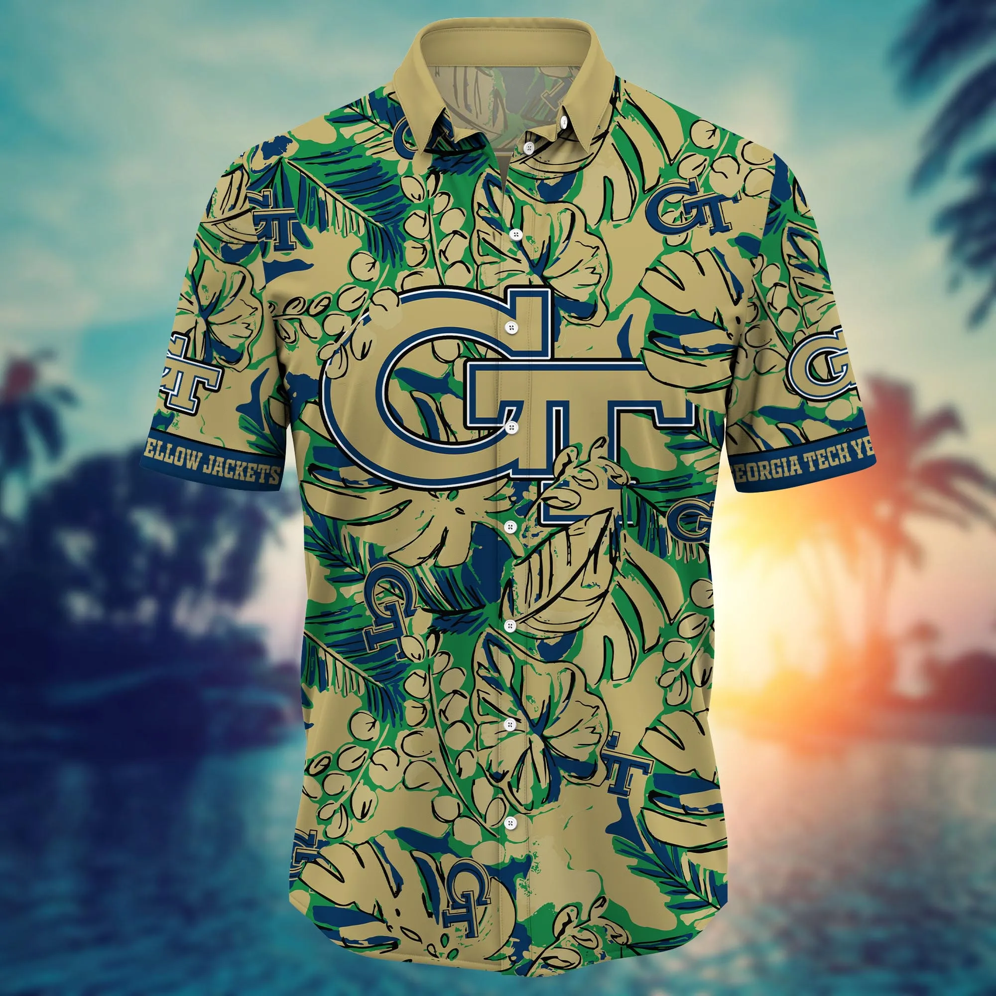 Georgia Tech Yellow Jackets NCAA Hawaiian Shirt Beach Days Aloha Shirt