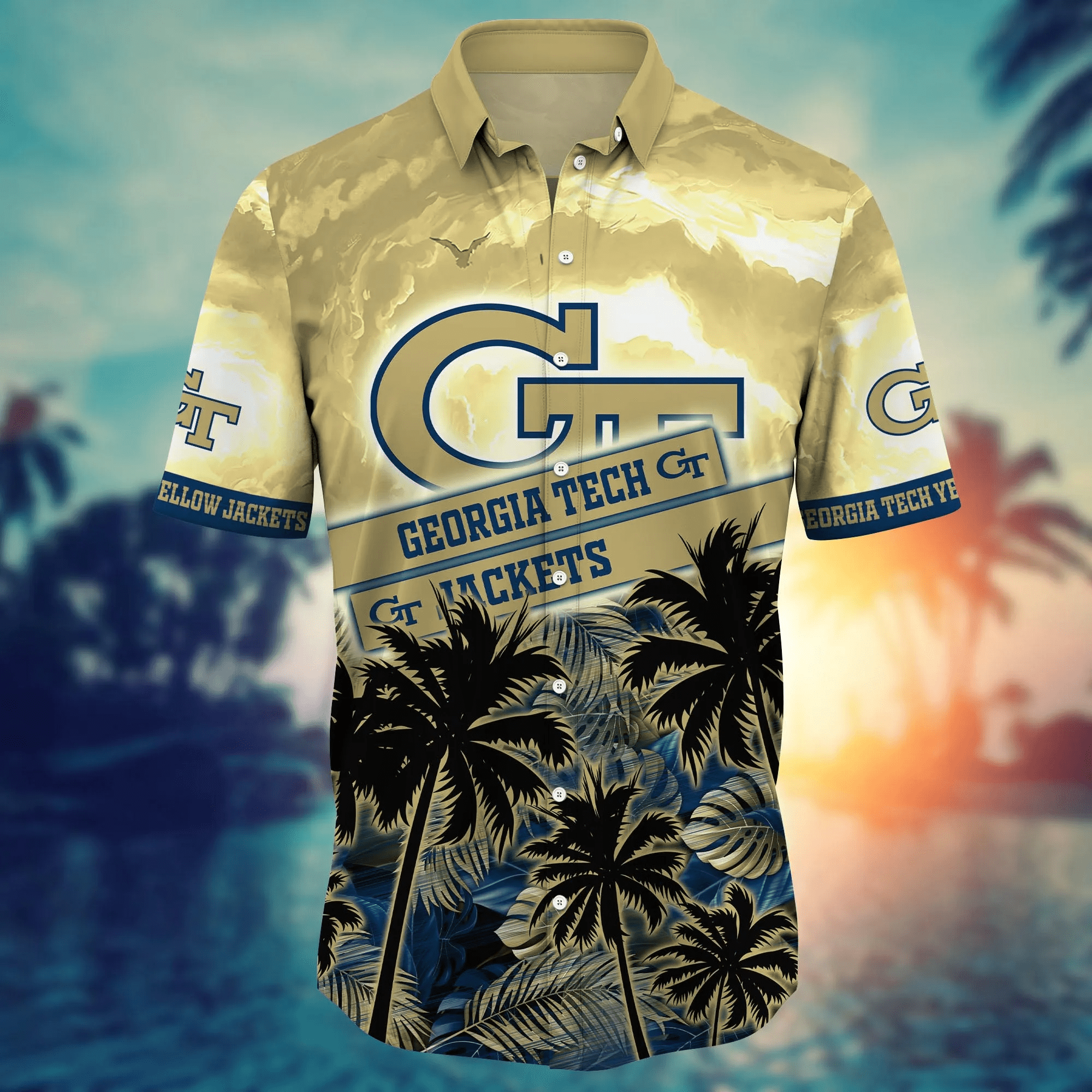 Georgia Tech Yellow Jackets NCAA Hawaiian Shirt Breezy Aloha Shirt