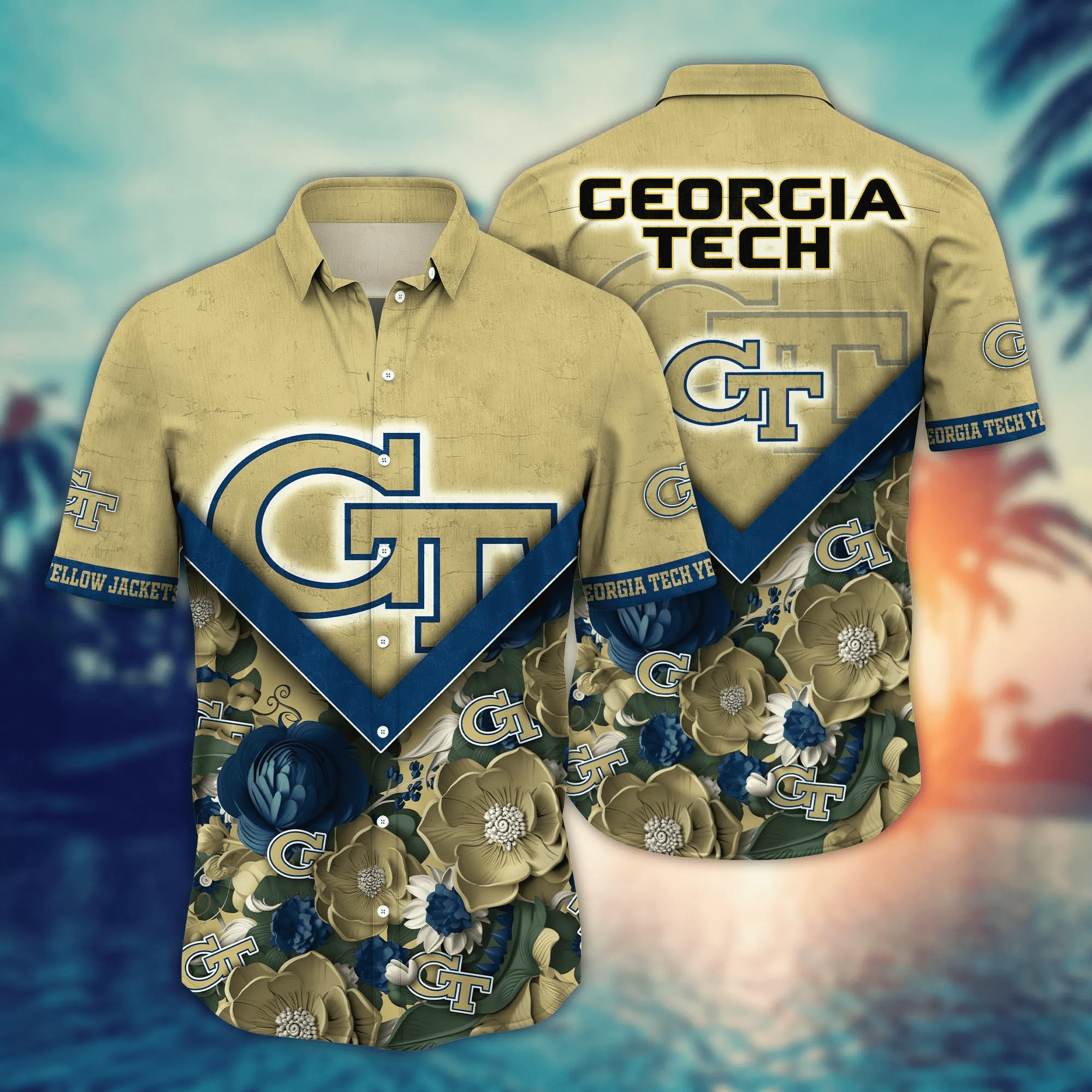 Georgia Tech Yellow Jackets NCAA Hawaiian Shirt Custom Fresh Mowed Lawns Aloha Shirt Georgia Tech Yellow Jackets NCAA Hawaiian Shirt Custom Fresh Mowed Lawns Aloha Shirt