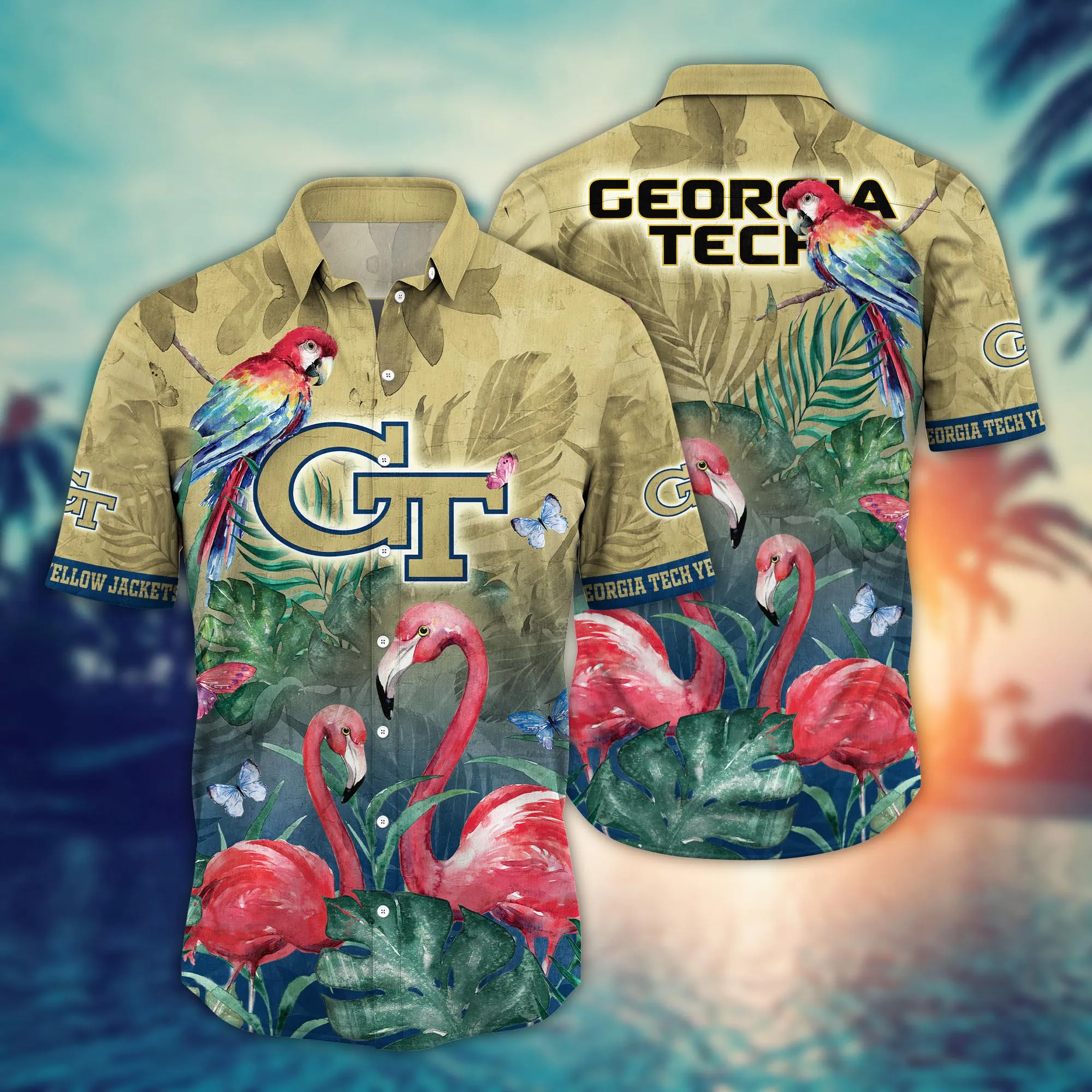 Georgia Tech Yellow Jackets NCAA Hawaiian Shirt June Aloha Shirt