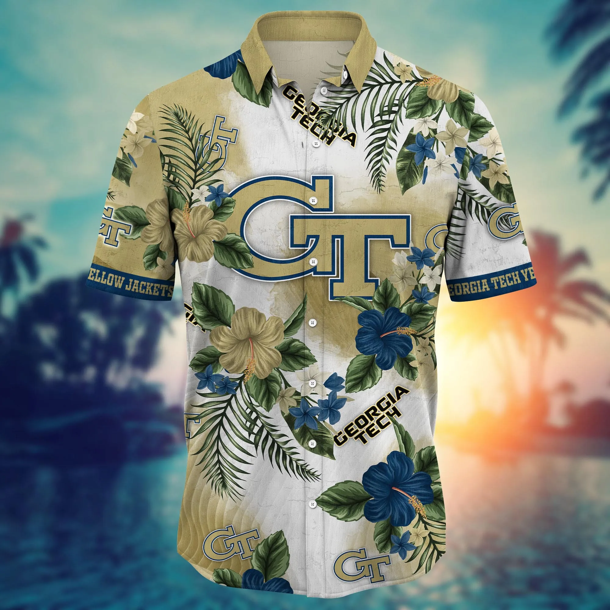 Georgia Tech Yellow Jackets NCAA Hawaiian Shirt Lemonade Standstime Aloha Shirt