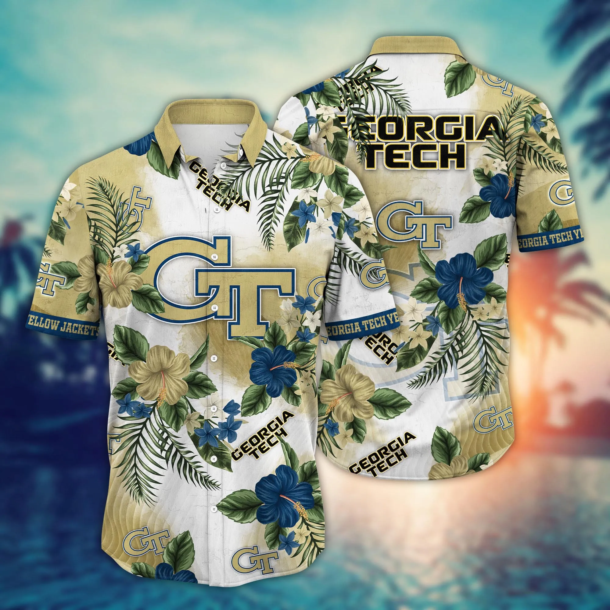 Georgia Tech Yellow Jackets NCAA Hawaiian Shirt Lemonade Standstime Aloha Shirt Georgia Tech Yellow Jackets NCAA Hawaiian Shirt Lemonade Standstime Aloha Shirt