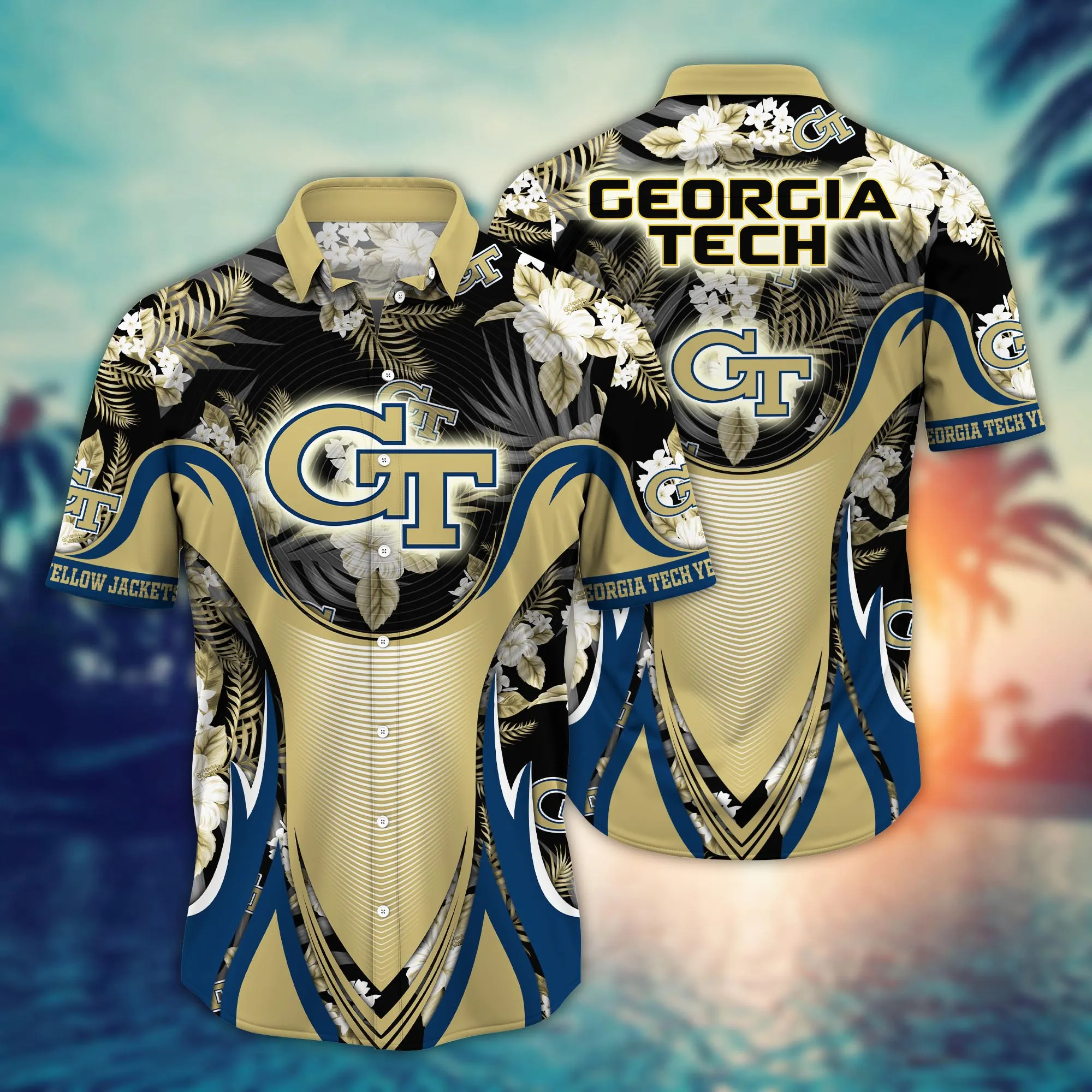 Georgia Tech Yellow Jackets NCAA Hawaiian Shirt Mosquito Bites Aloha Shirt Georgia Tech Yellow Jackets NCAA Hawaiian Shirt Mosquito Bites Aloha Shirt