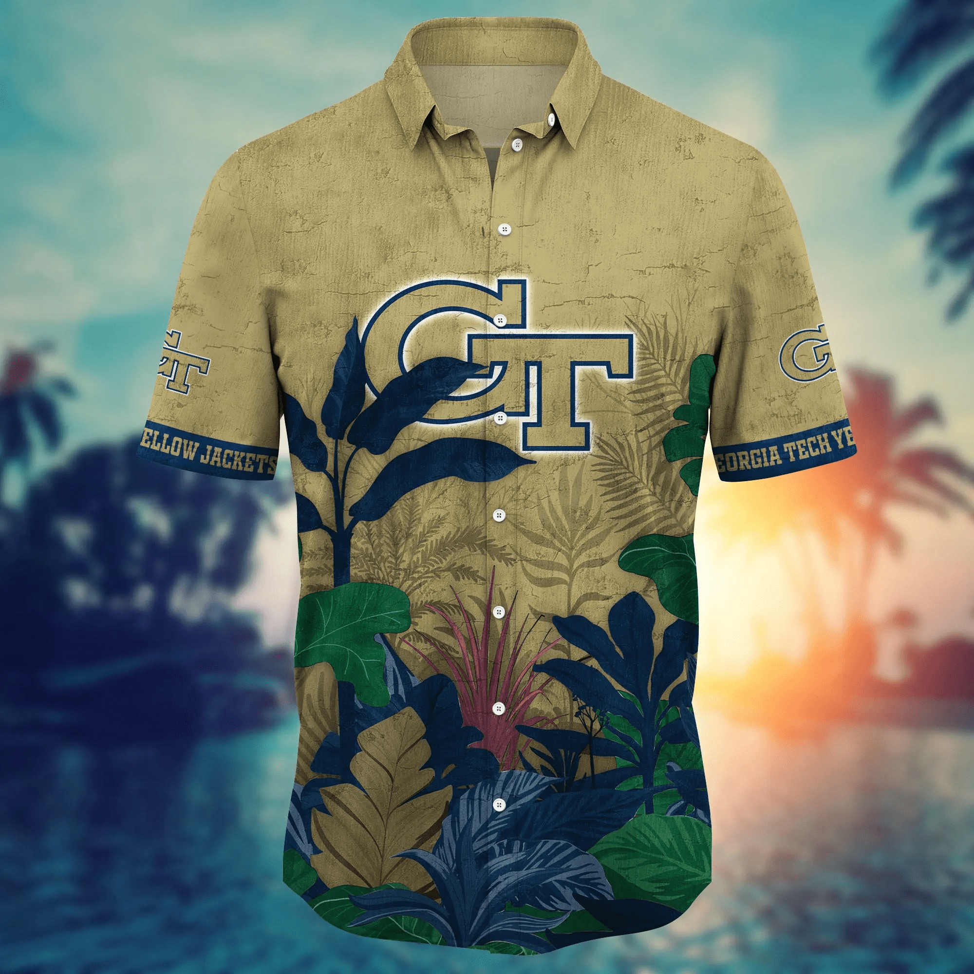 Georgia Tech Yellow Jackets NCAA Hawaiian Shirt Picnics Aloha Shirt