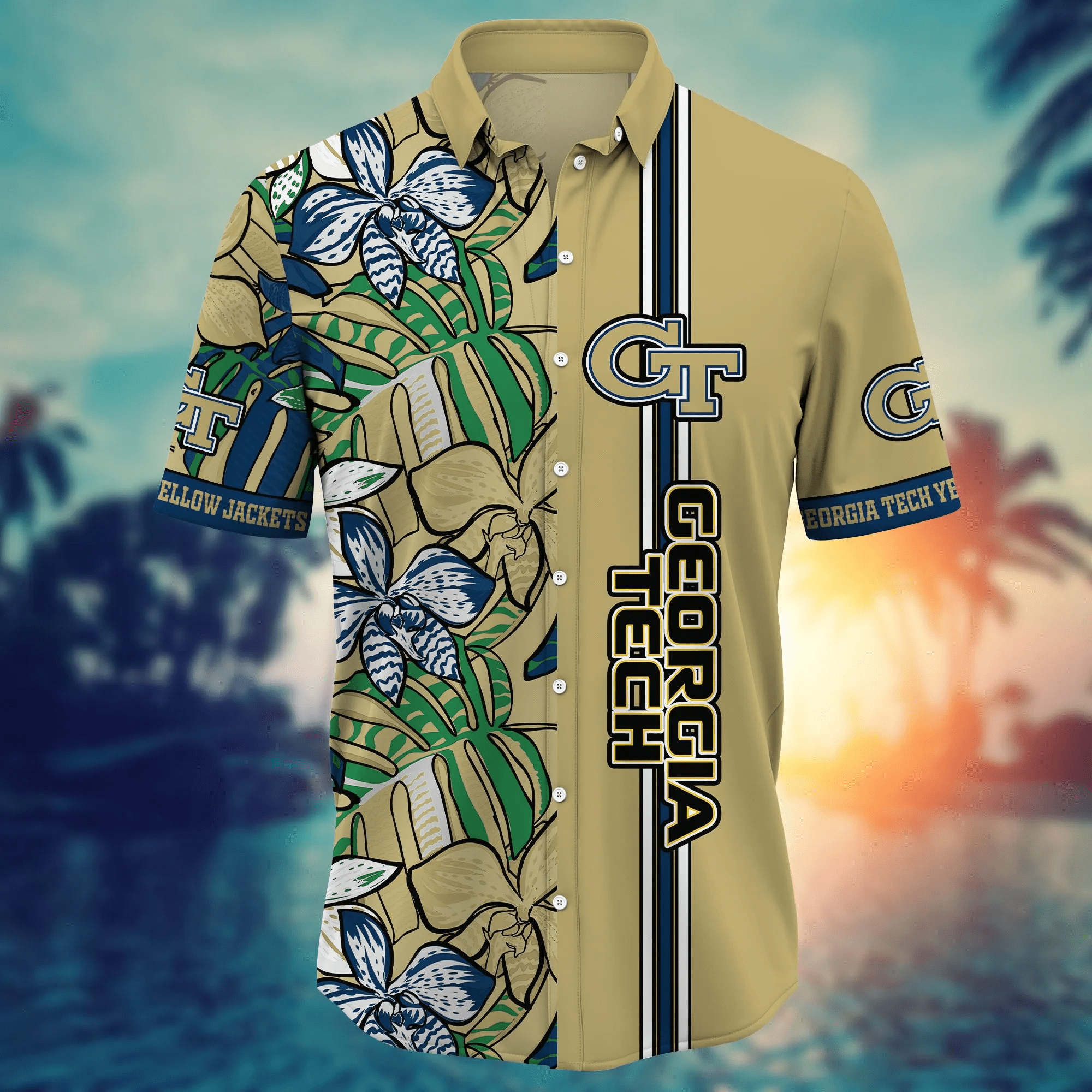Georgia Tech Yellow Jackets NCAA Hawaiian Shirt Tropical Aloha Shirt