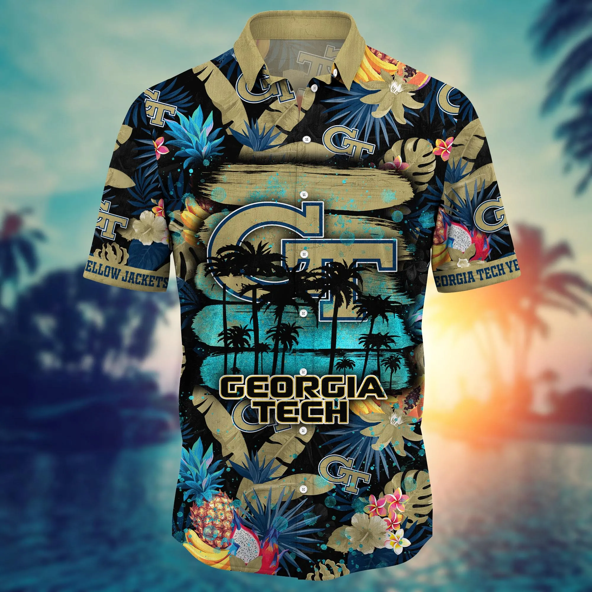 Georgia Tech Yellow Jackets NCAA Hawaiian Shirt Vacation Spotstime Game Of Goals Shirts
