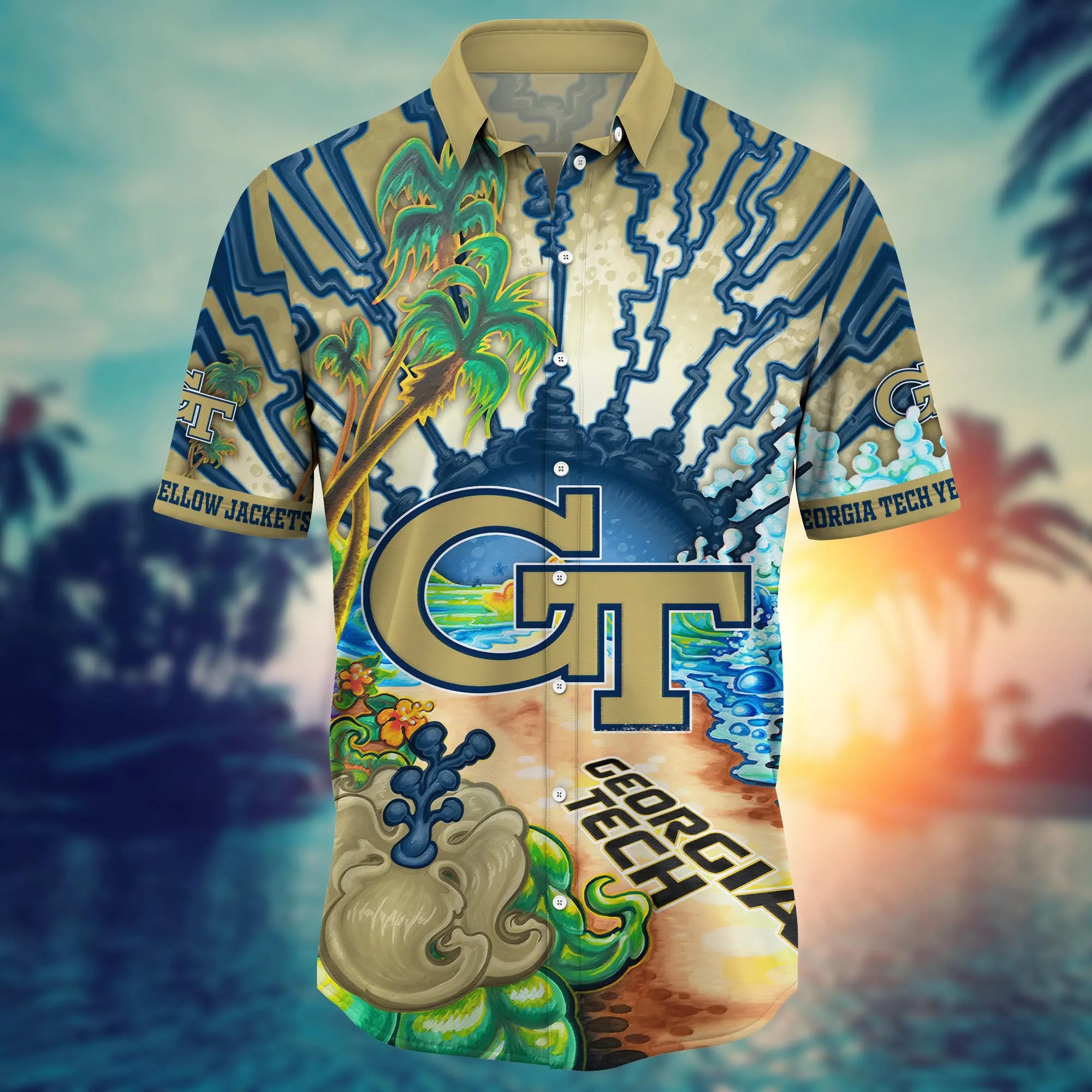 Georgia Tech Yellow Jackets NCAA Hawaiian Shirt Vacation Spotstime Soccer Shirts