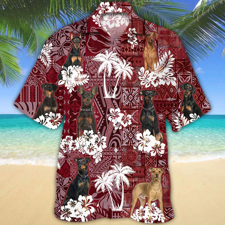 German Pinscher Red Trendy Hawaiian Shirt, Gift For Dog Lover Shirts, Animal Summer Shirts German Pinscher Red Trendy Hawaiian Shirt, Gift For Dog Lover Shirts, Animal Summer Shirts